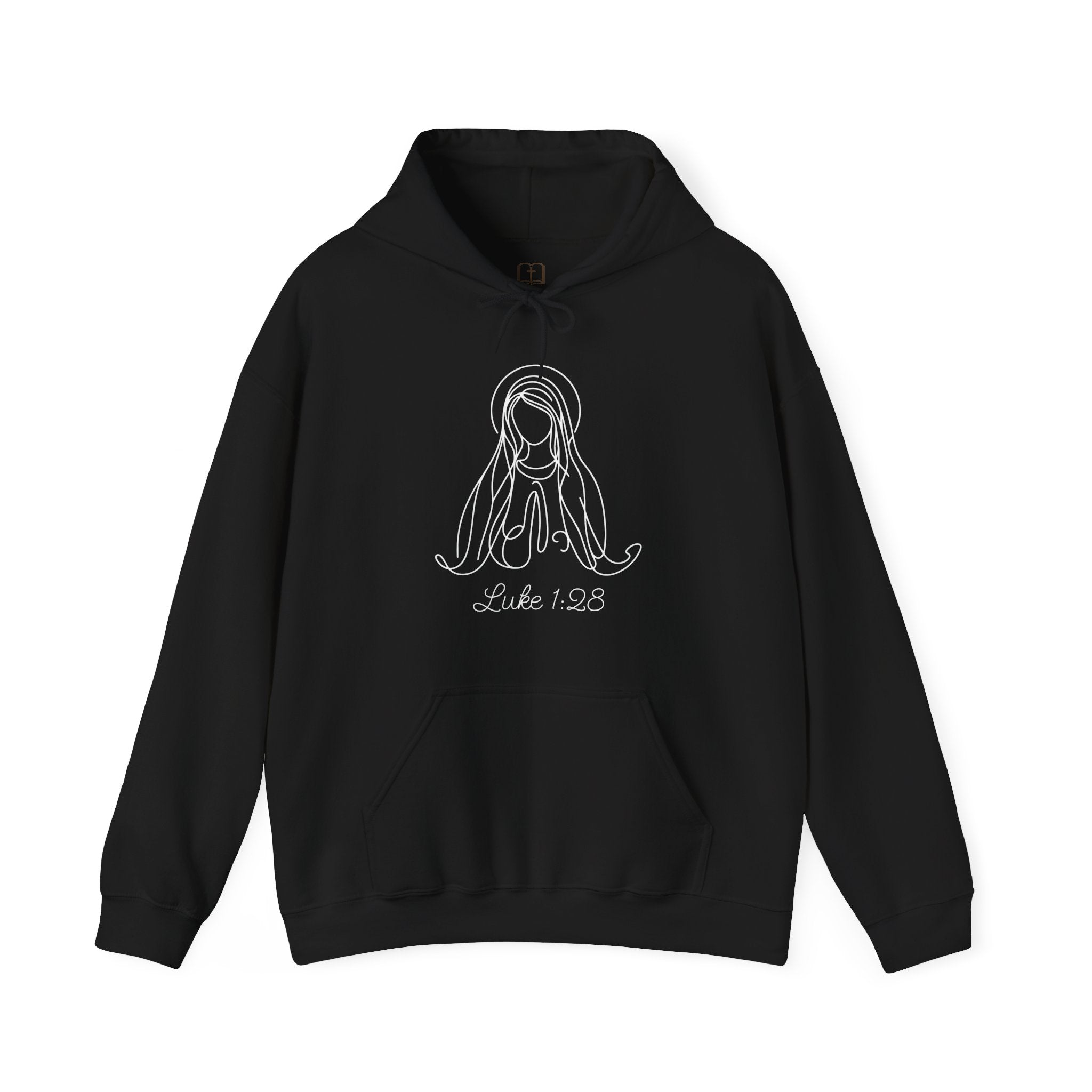 Sudadera con capucha mariana Lucas 1:28 | Sudadera de fe para mujer «Salve, llena eres de gracia»