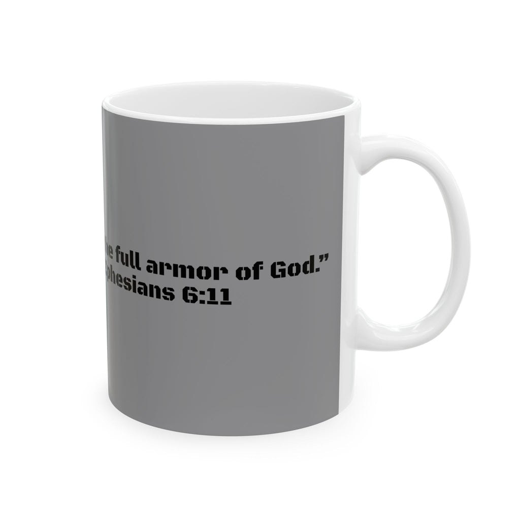 Taza Efesios 6:11 – Edición Armadura de Dios | Taza Guerrero Cristiano para Hombre