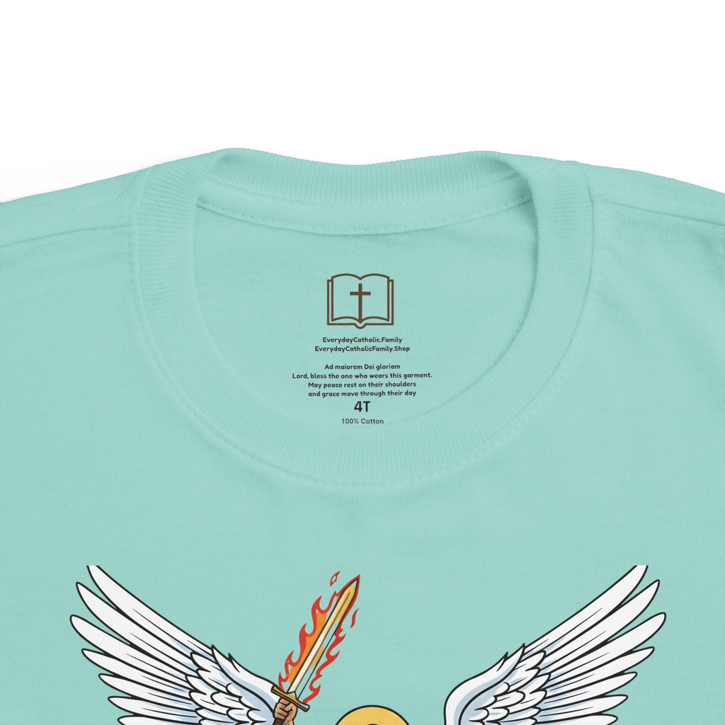 Camiseta de San Miguel Arcángel para niño | Camiseta cristiana Heaven's General para niño
