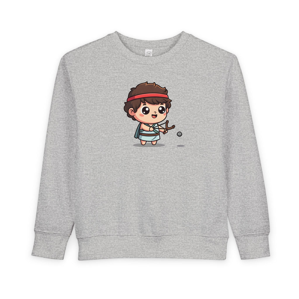 Sudadera infantil con el mensaje "David y Goliat: Valor católico" 