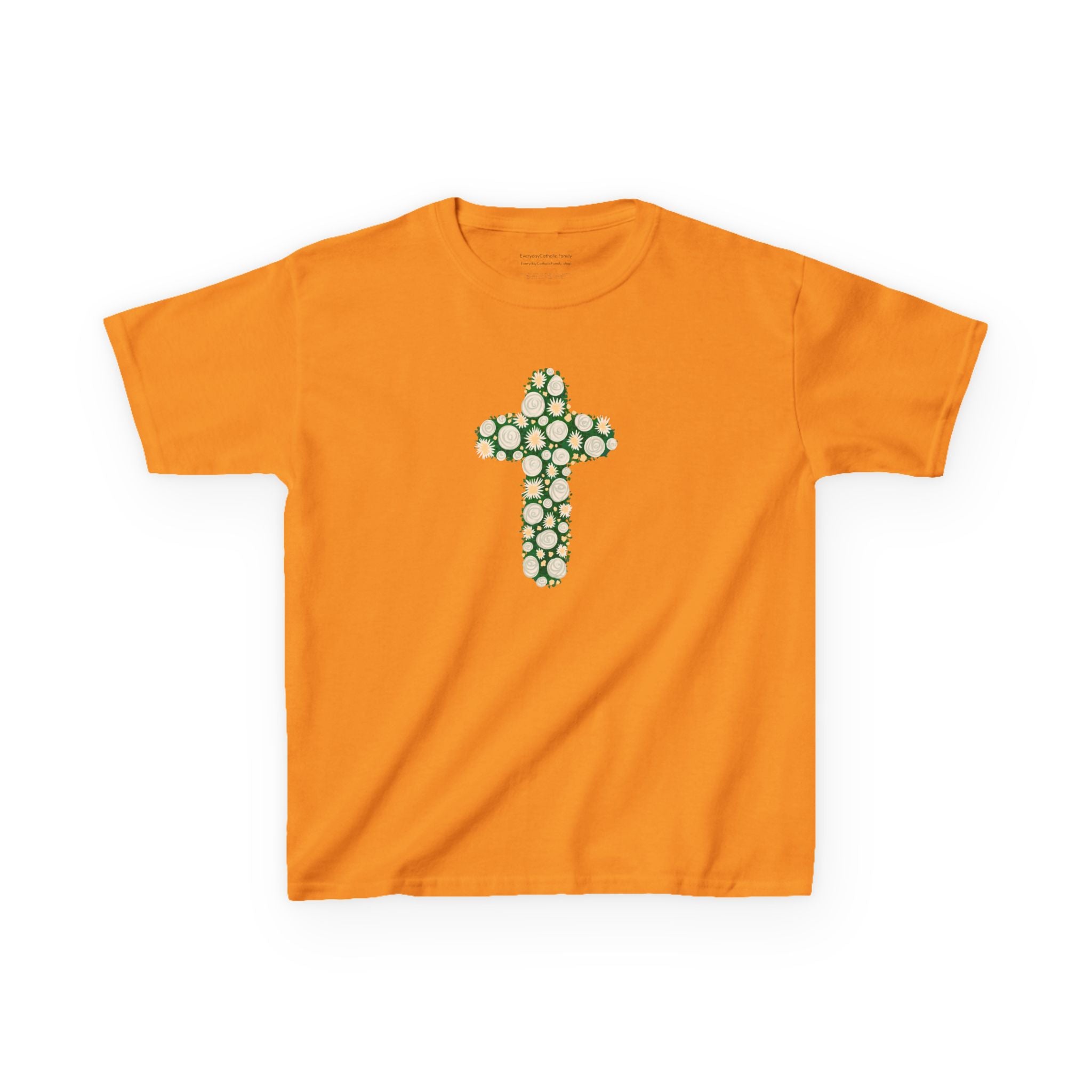 Camiseta infantil con cruz | Camiseta cristiana inspirada en la fe para niñas