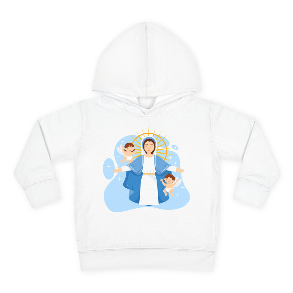Sudadera con capucha de la Virgen María y los Querubines para niña | Suéter inspirado en la fe para niña | Ropa católica acogedora
