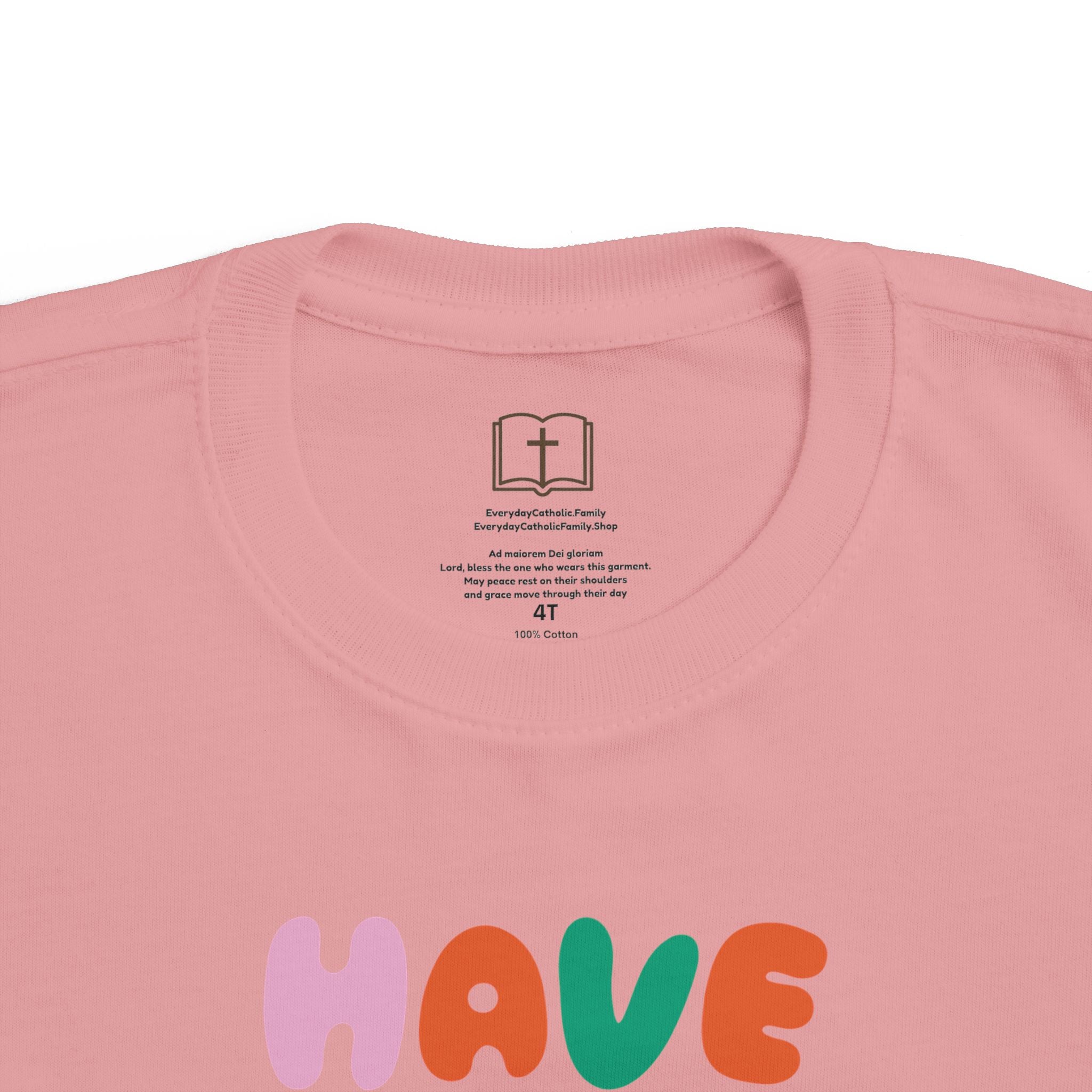 Camiseta "Ten Fe" para niños pequeños | Camiseta cristiana inspiradora para niños y niñas