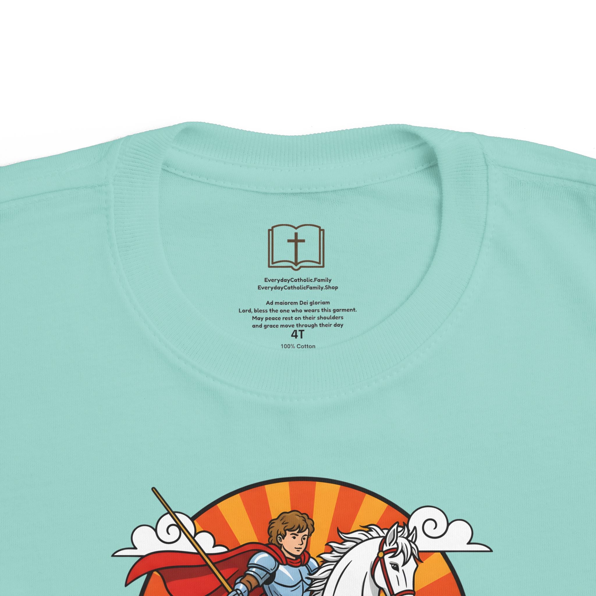 Camiseta infantil de San Jorge Cazador de Dragones | Camiseta de aventura inspirada en la fe para niños