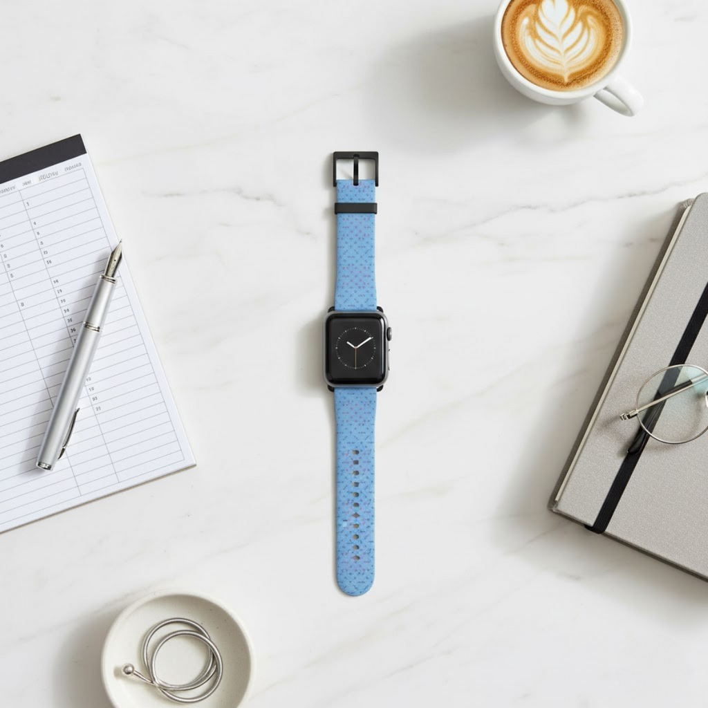 Correa para iWatch con diseño de cruz azul – Edición Modern Faith para mujer