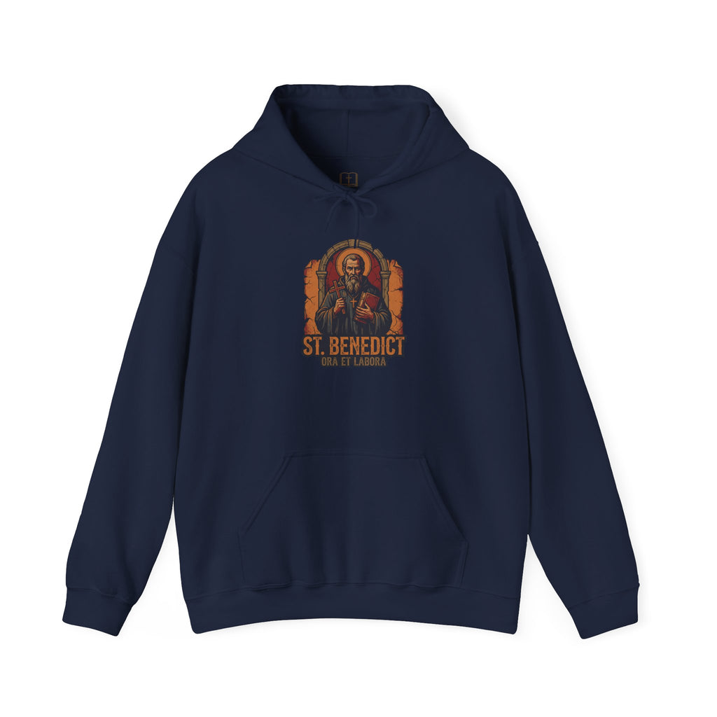 St. Benedict Ora et Labora Catholic Hoodie - Vintage Faith Sweatshirt