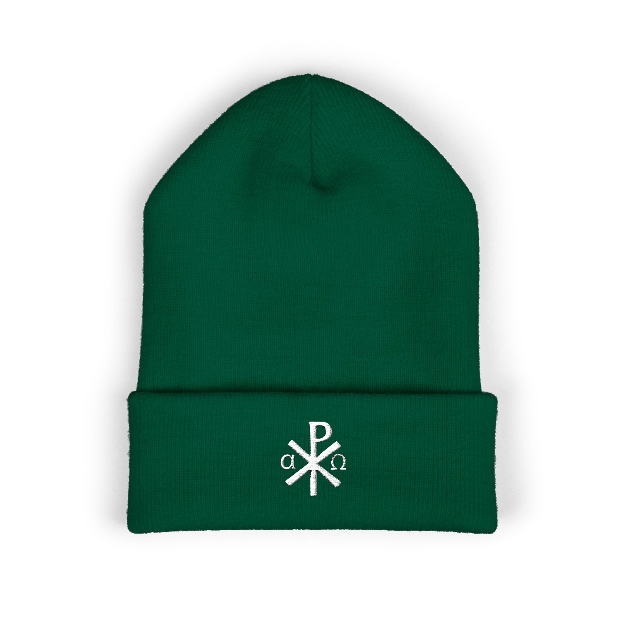 Chi Rho Alpha Omega Catholic Beanie - Christian Christogram Winter Hat