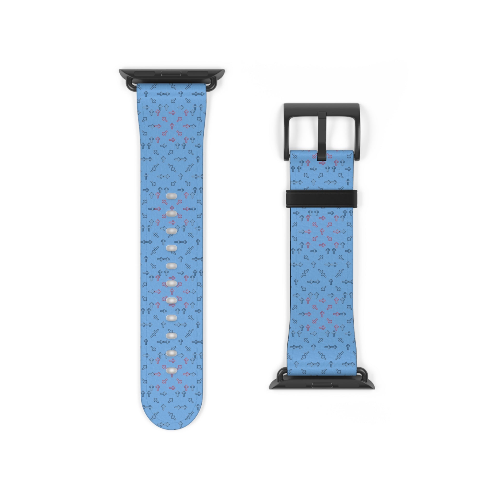 Blue Cross Pattern iWatch Band – Modern Faith Edition for Women