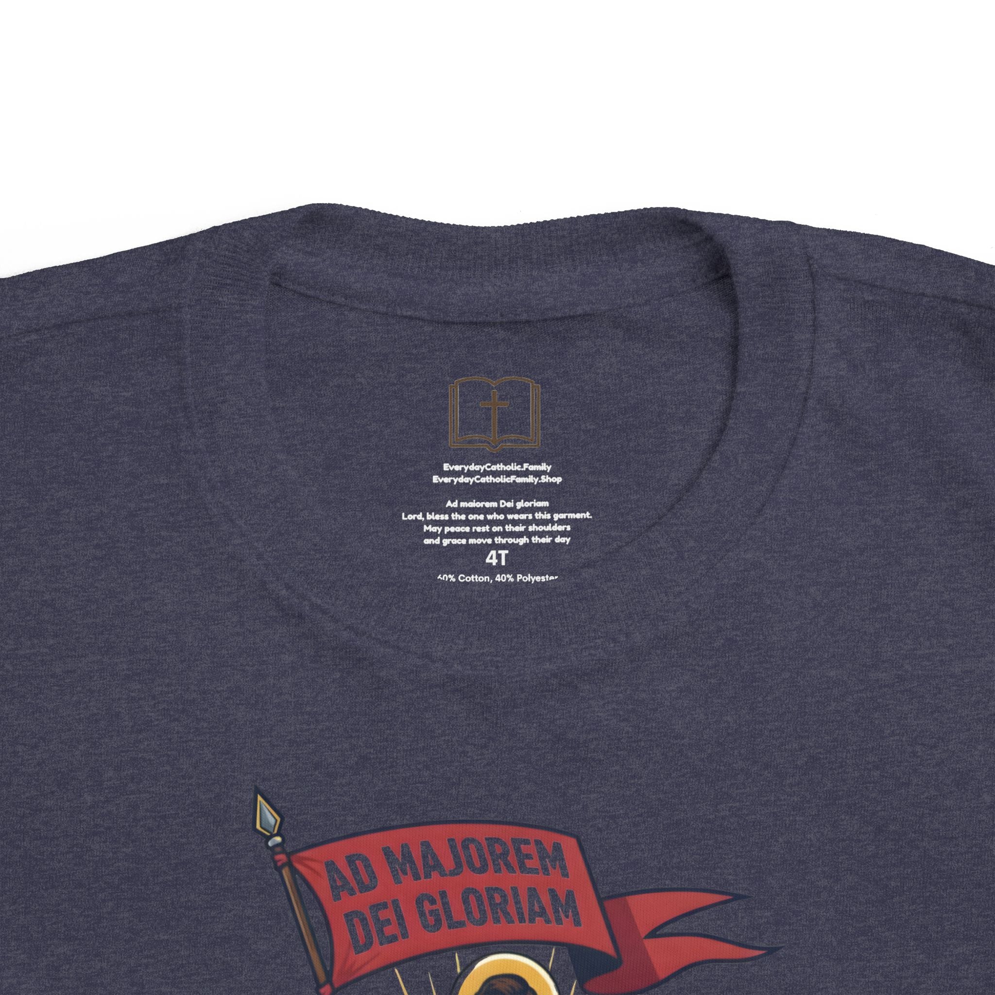 Camiseta de San Ignacio de Loyola para niños pequeños | Camiseta de aventura de fe "Comandante de Dios"