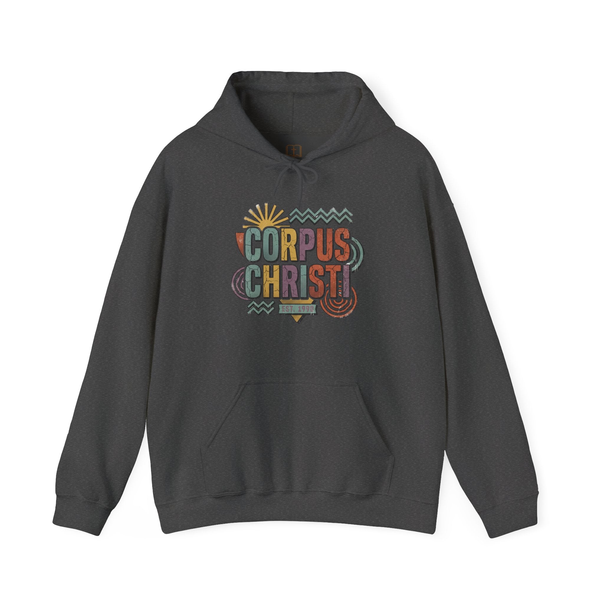 Corpus Christi Est. 1999 Retro Hoodie | Catholic Coastal Comfort