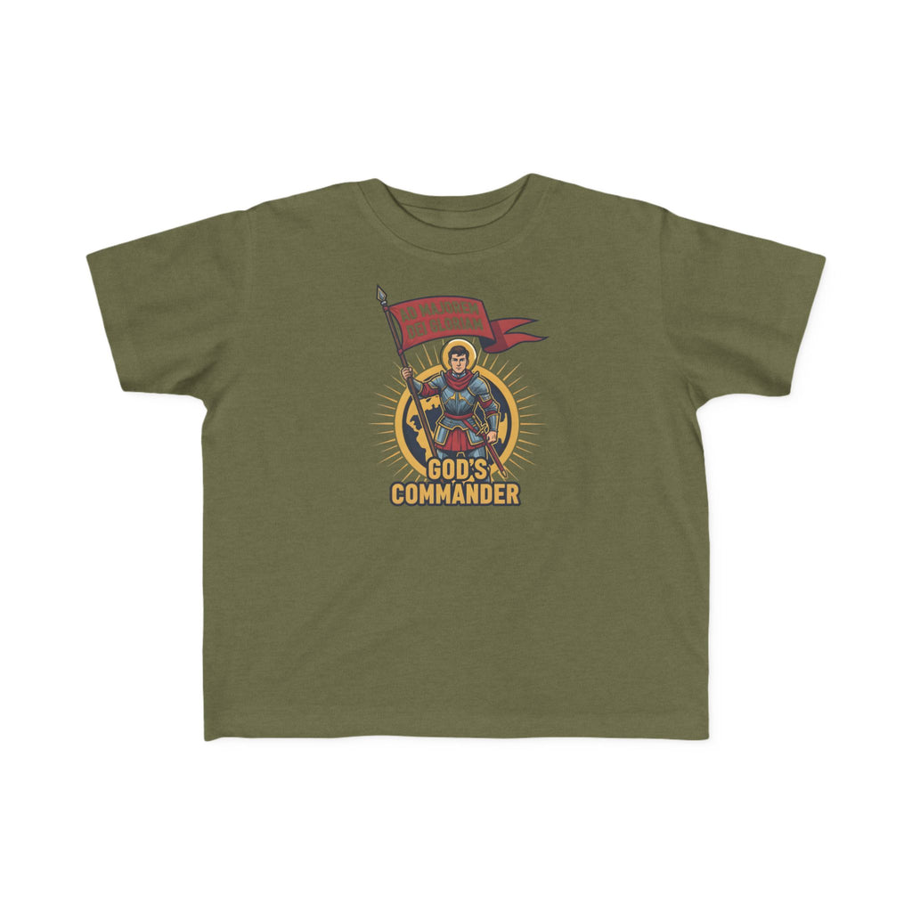 Camiseta de San Ignacio de Loyola para niños pequeños | Camiseta de aventura de fe "Comandante de Dios"