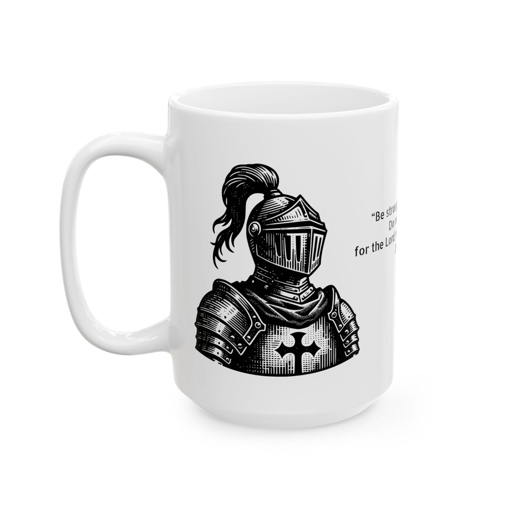 Taza Josué 1:9 – Sé fuerte y valiente | Edición Caballero Cristiano para Hombres