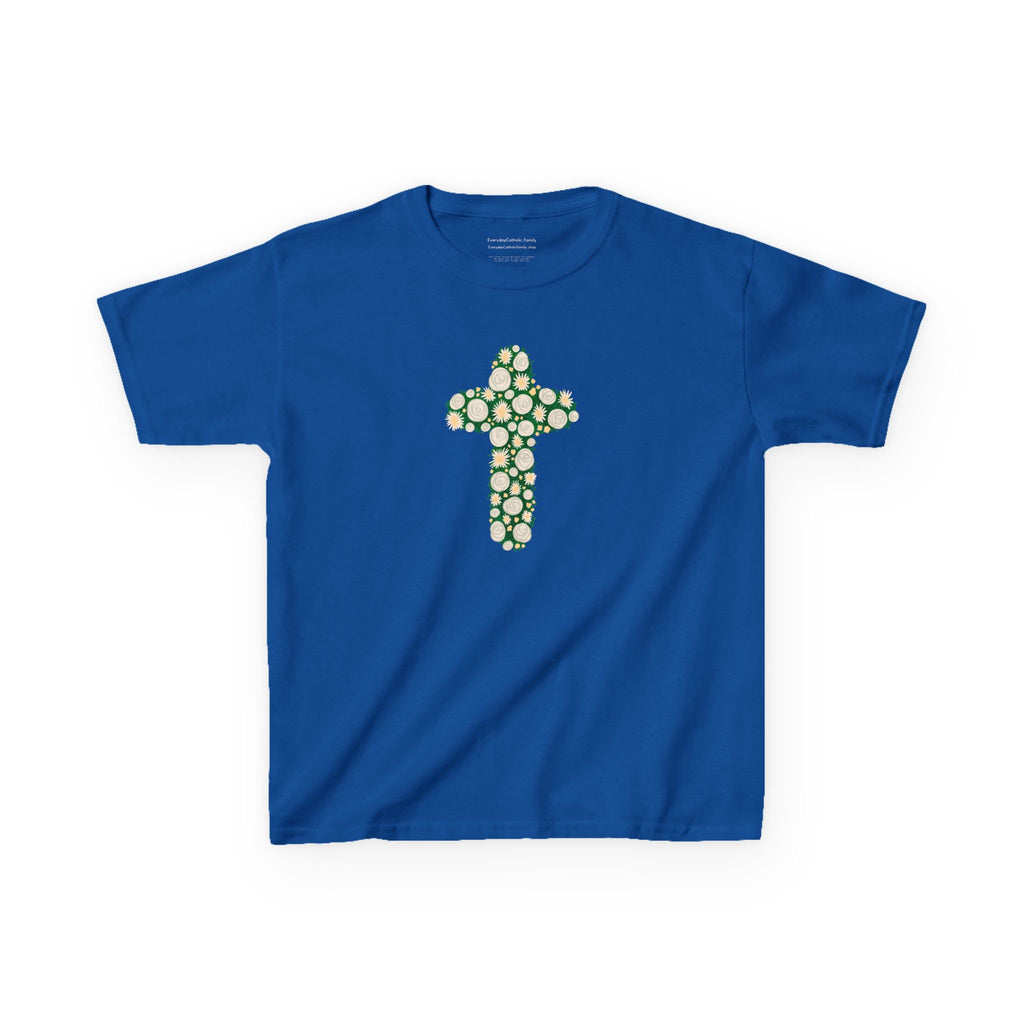 Camiseta infantil con cruz | Camiseta cristiana inspirada en la fe para niñas