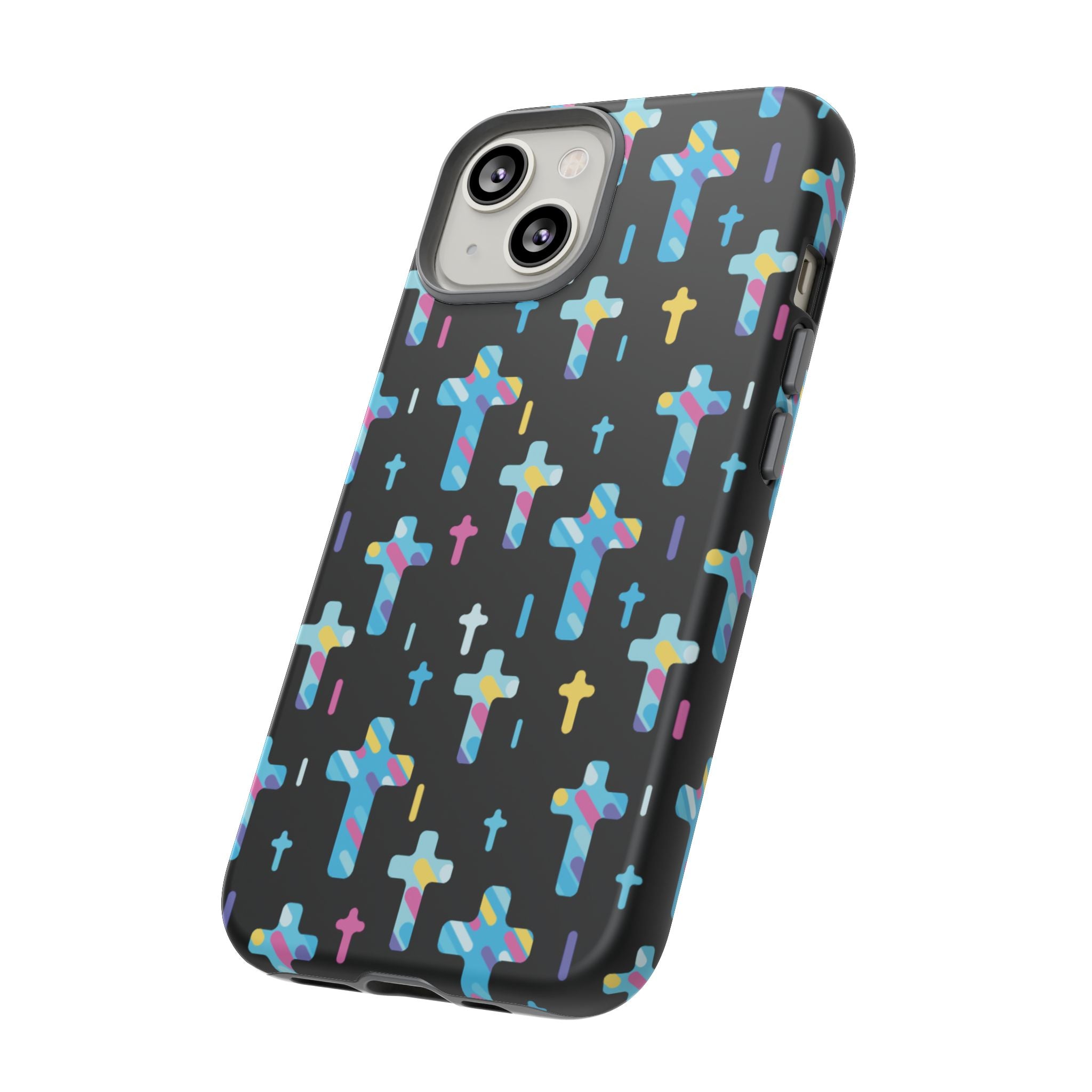 Funda para teléfono con cruz colorida | Protección inspirada en la fe para iPhone | Regalo católico y accesorio para el día a día