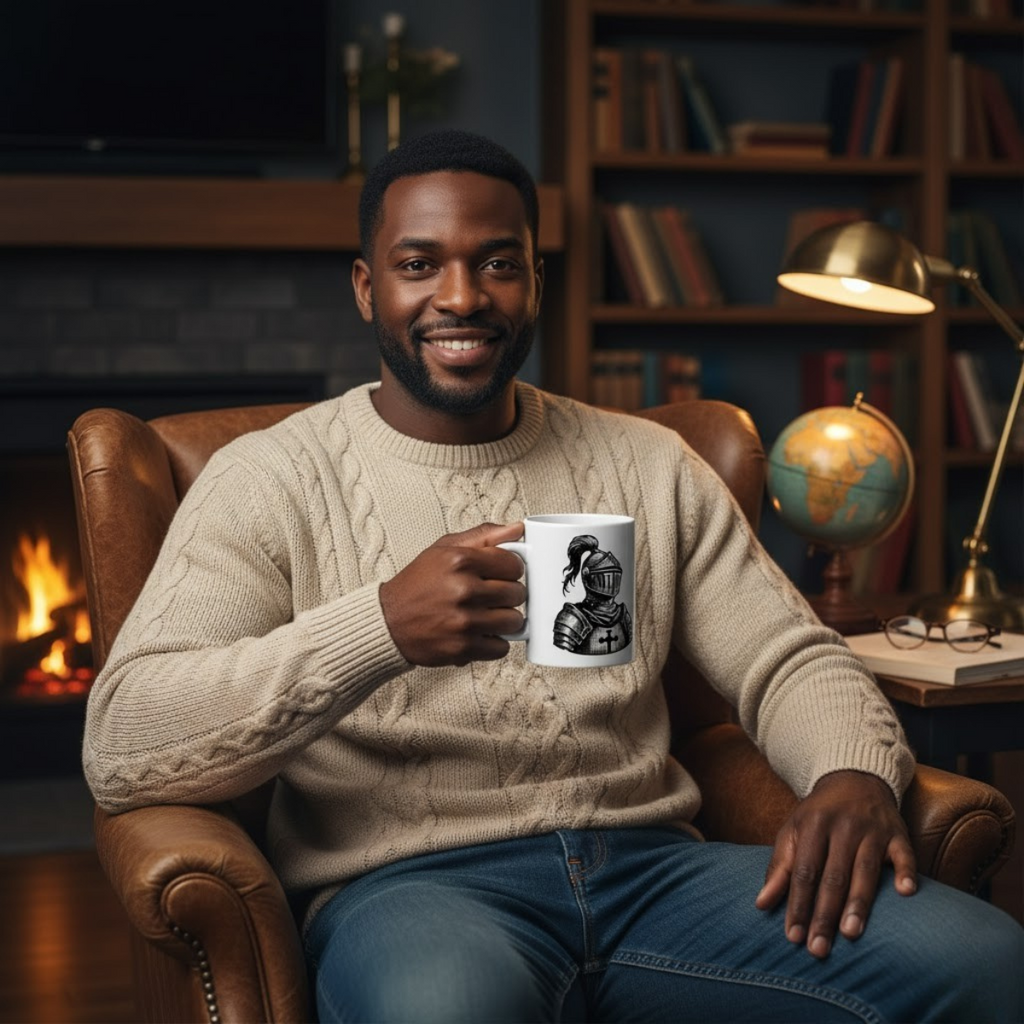 Taza Josué 1:9 – Sé fuerte y valiente | Edición Caballero Cristiano para Hombres