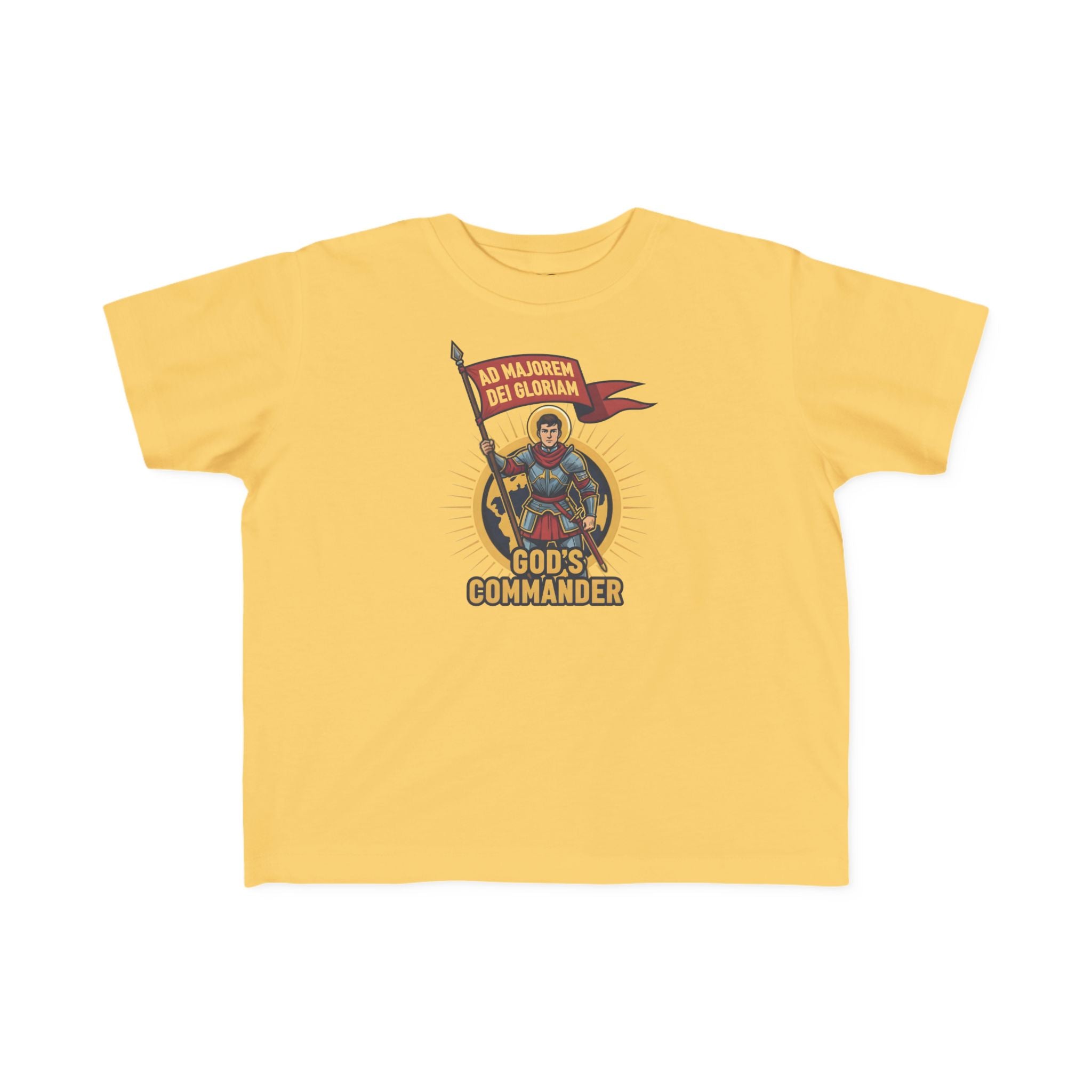 Camiseta de San Ignacio de Loyola para niños pequeños | Camiseta de aventura de fe "Comandante de Dios"