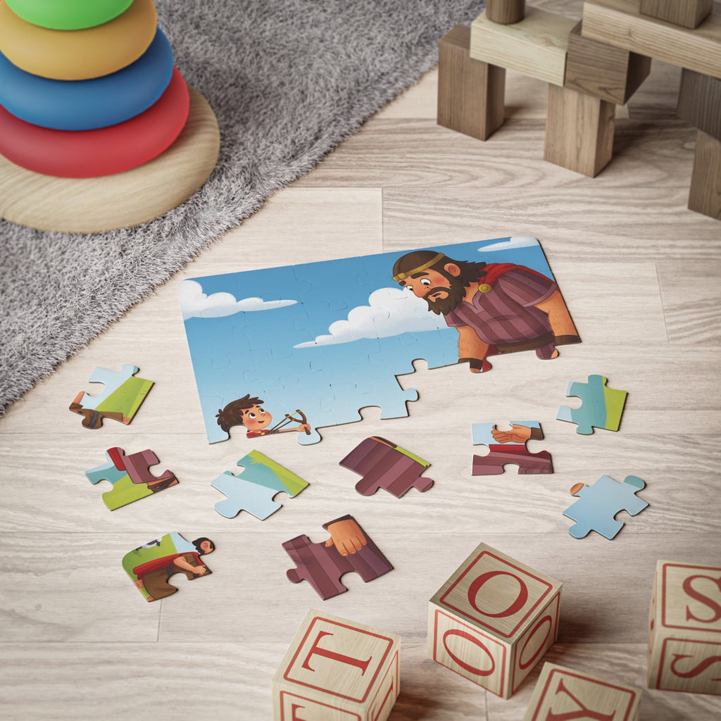 30-Piece Kids Puzzle — David and Goliath Bible Story Puzzle for Children