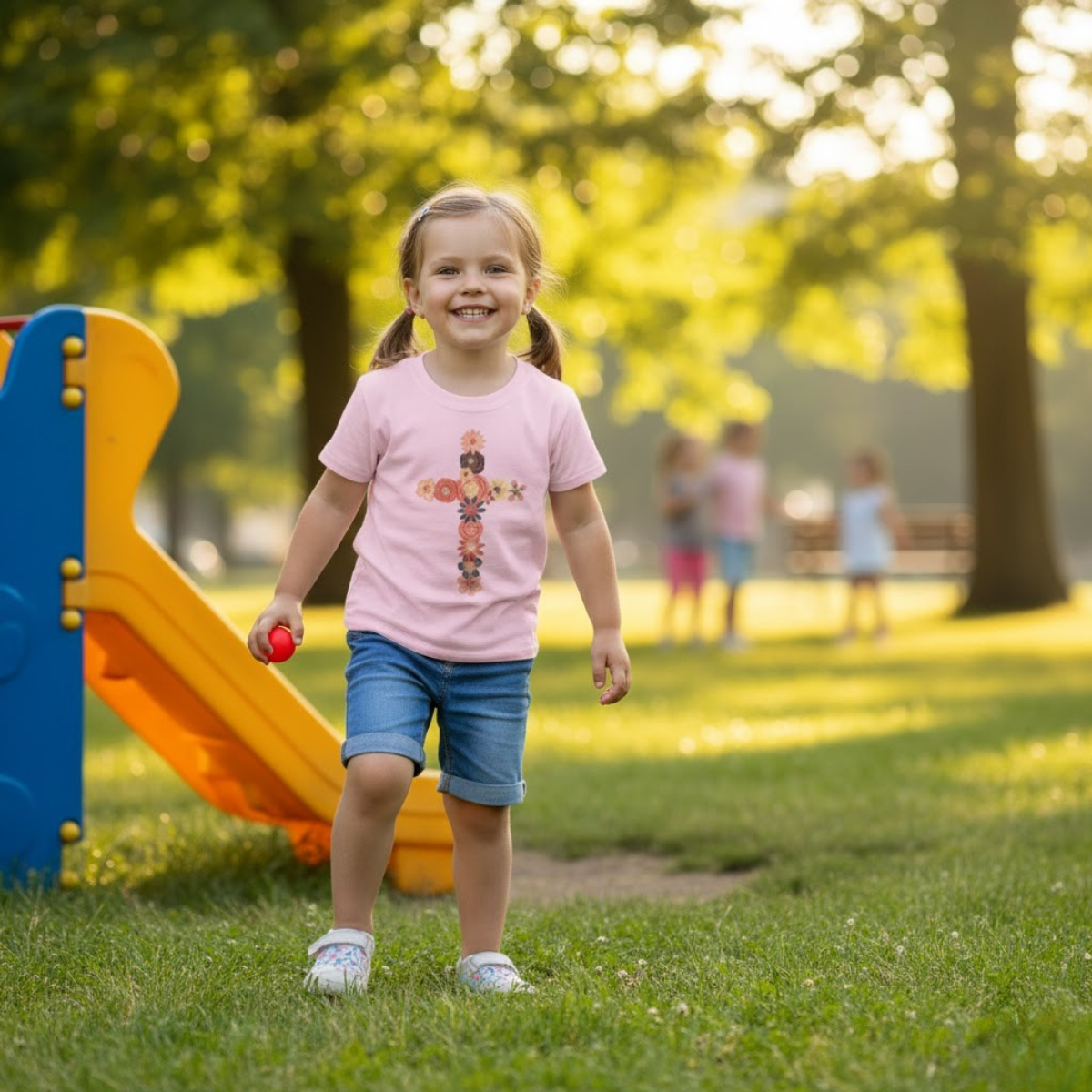 Camiseta cruzada floral para niños pequeños