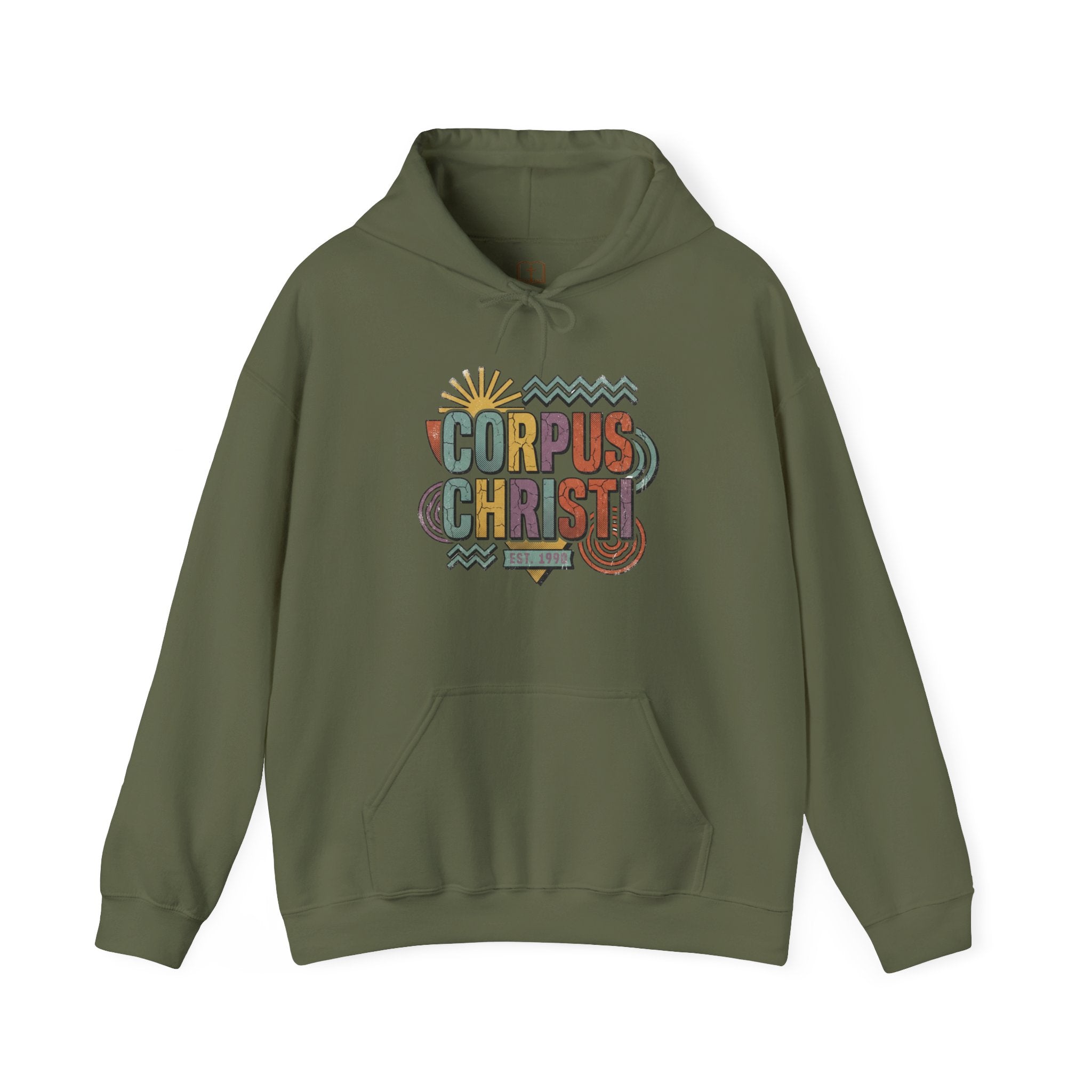 Corpus Christi Est. 1999 Retro Hoodie | Catholic Coastal Comfort