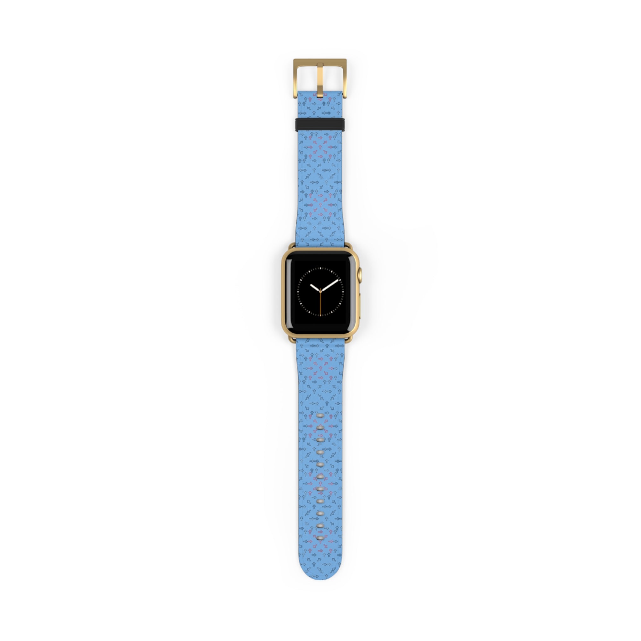 Blue Cross Pattern iWatch Band – Modern Faith Edition for Women