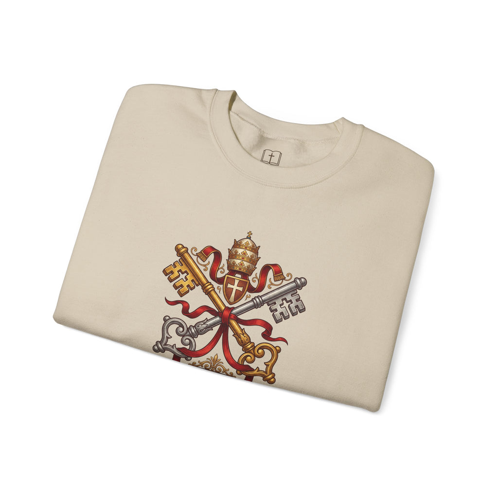 Papal Keys to the Kingdom Catholic Sweatshirt | Vatican Emblem Crewneck