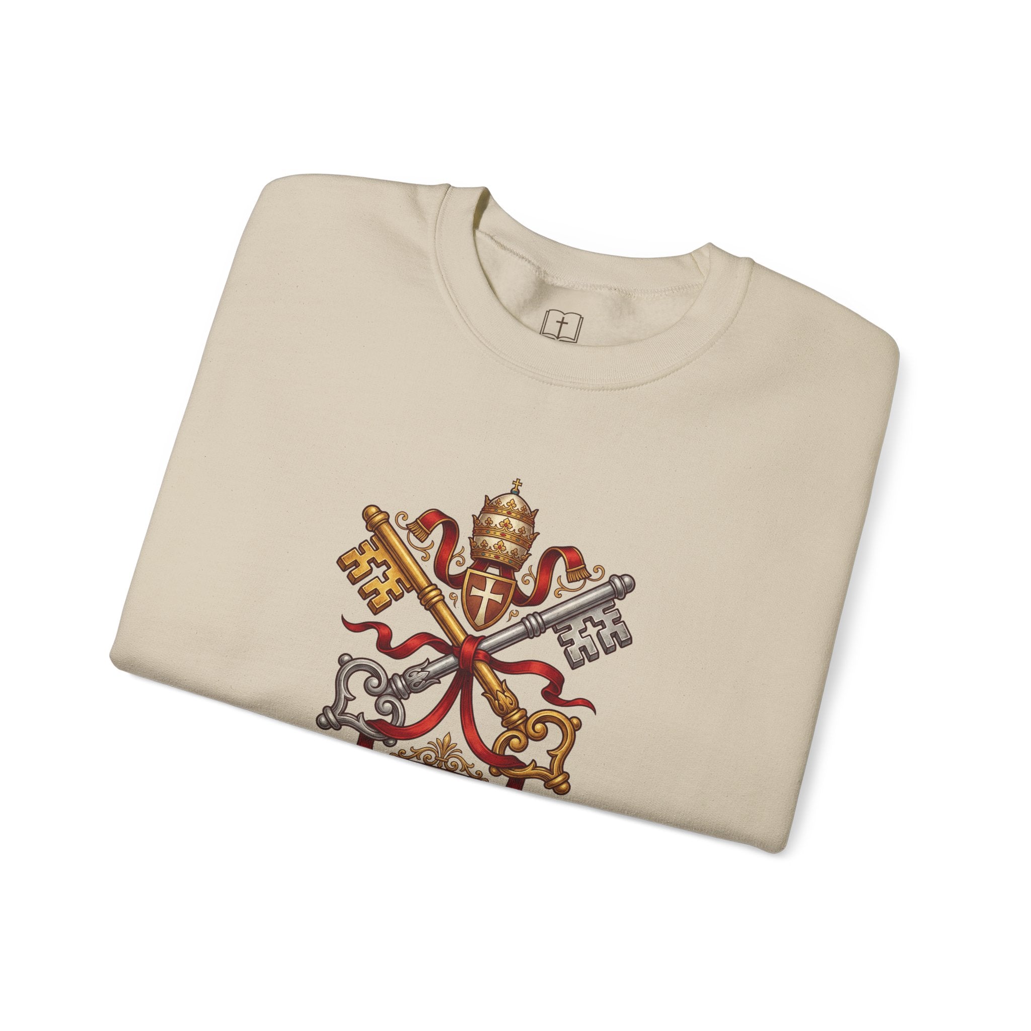 Papal Keys to the Kingdom Catholic Sweatshirt | Vatican Emblem Crewneck