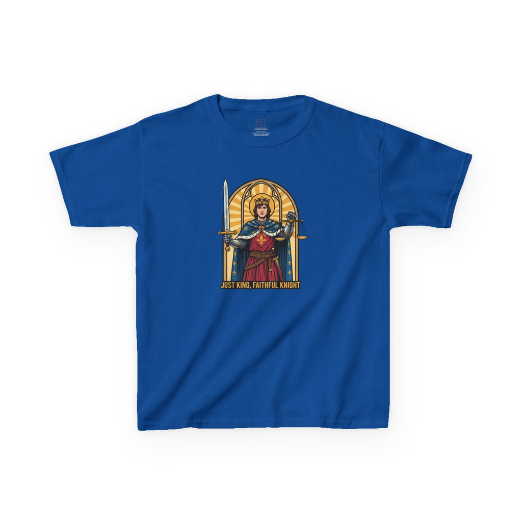 Camiseta infantil de San Luis IX | Camiseta cristiana "Fiel Caballero" para niño