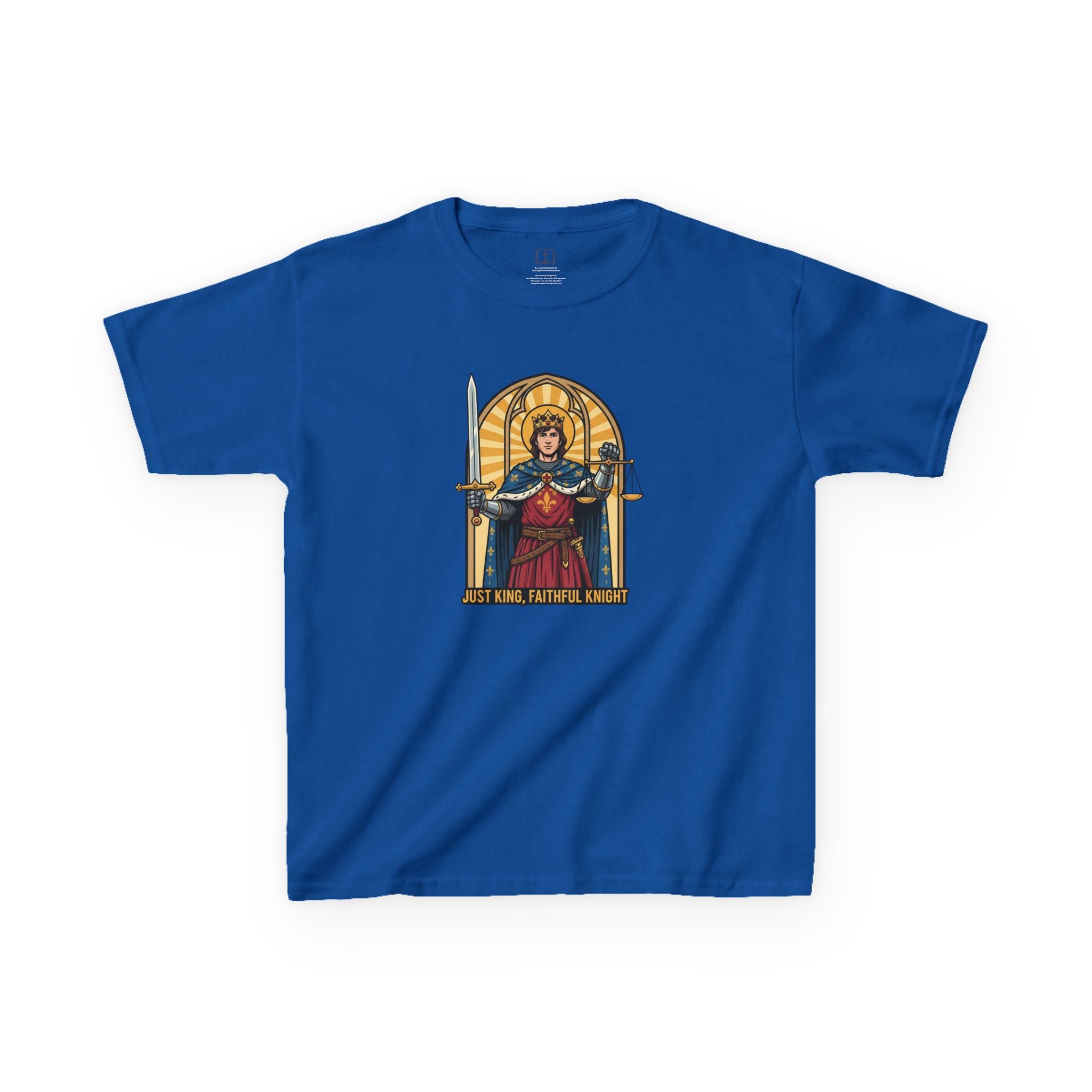 Camiseta infantil de San Luis IX | Camiseta cristiana "Fiel Caballero" para niño