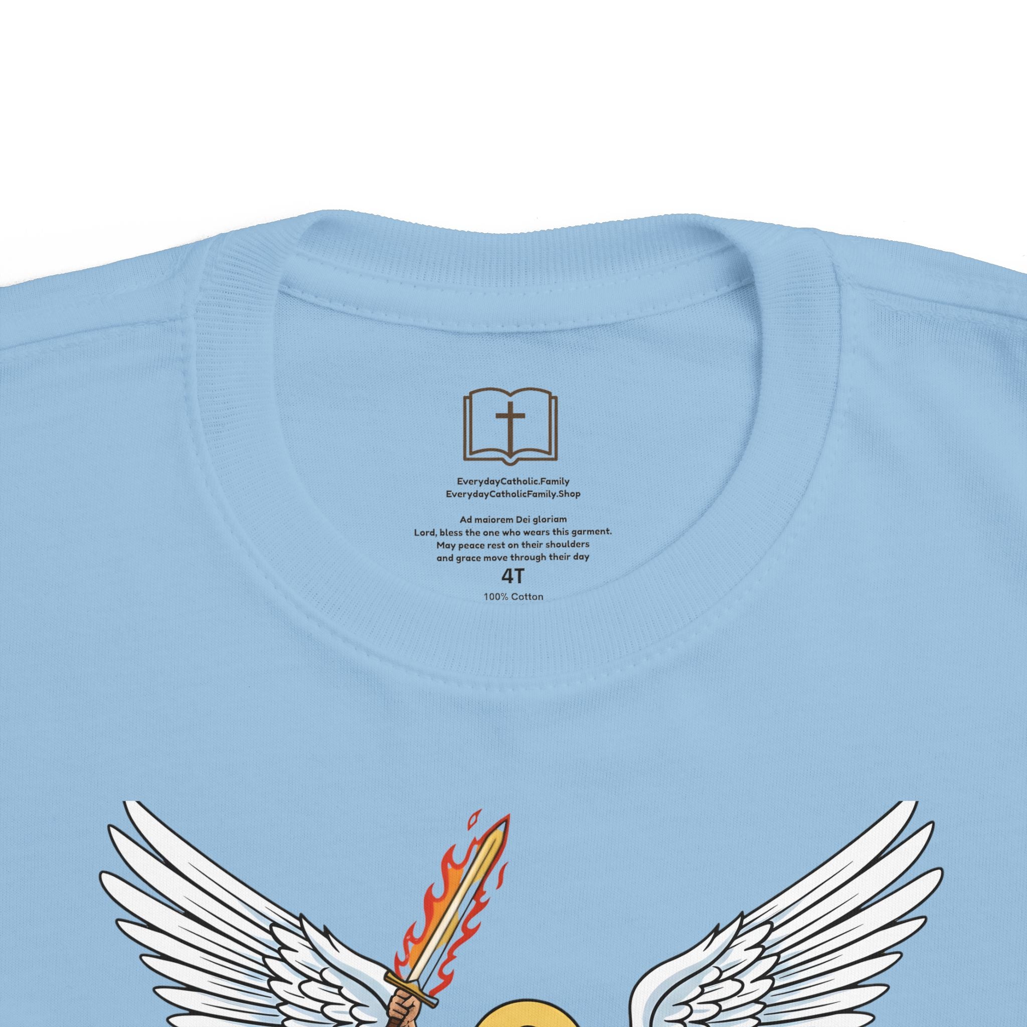 Camiseta de San Miguel Arcángel para niño | Camiseta cristiana Heaven's General para niño