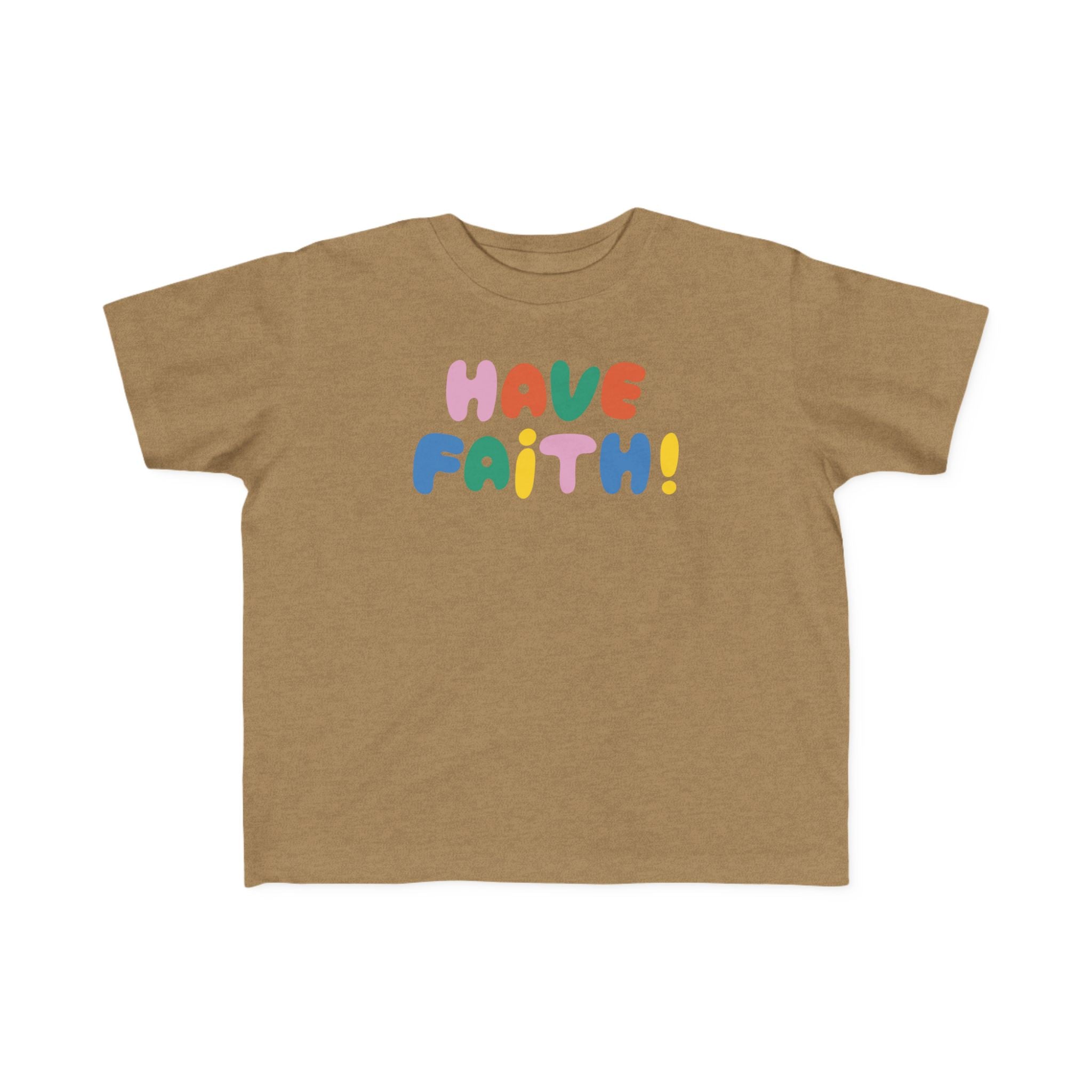 Camiseta "Ten Fe" para niños pequeños | Camiseta cristiana inspiradora para niños y niñas