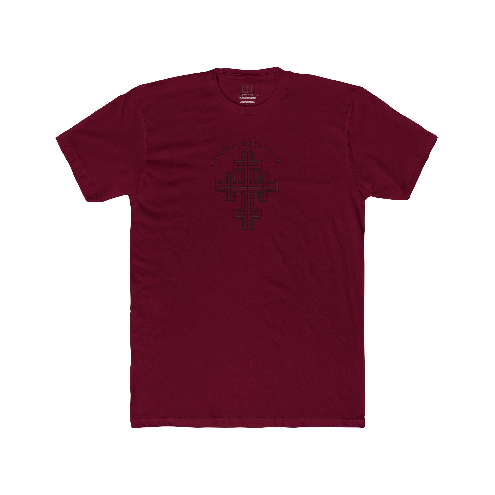 Catholic Since AD 33 Heritage Cross T-Shirt | Minimalist Faith Tee