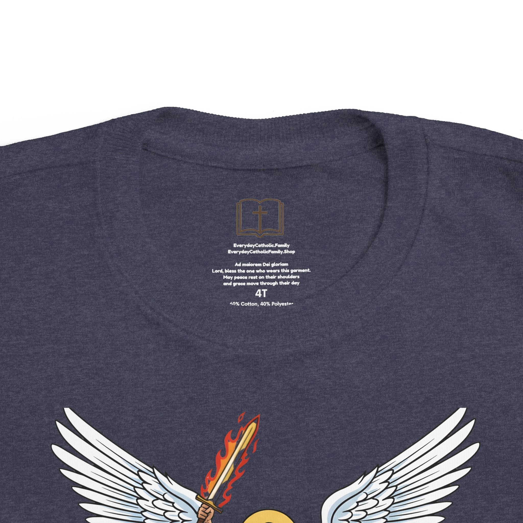 Camiseta de San Miguel Arcángel para niño | Camiseta cristiana Heaven's General para niño