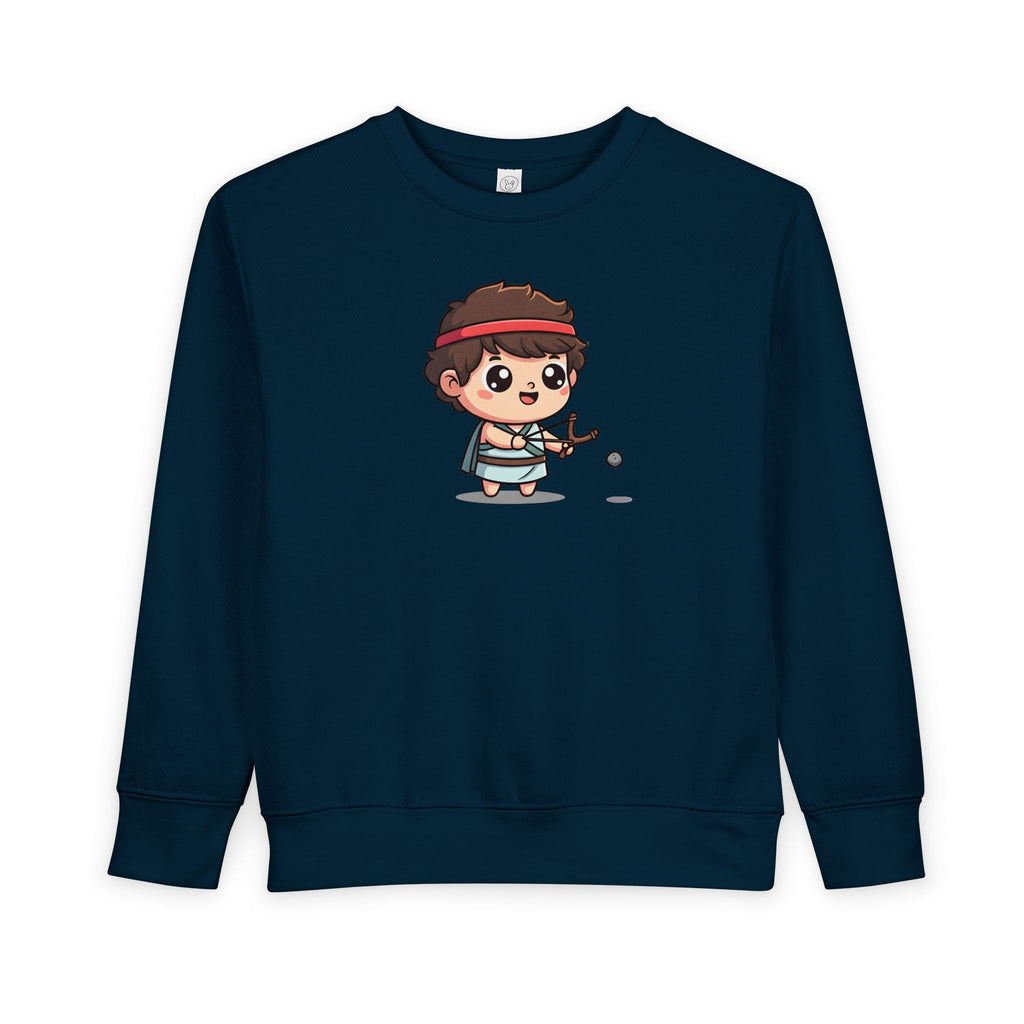 Sudadera infantil con el mensaje "David y Goliat: Valor católico" 