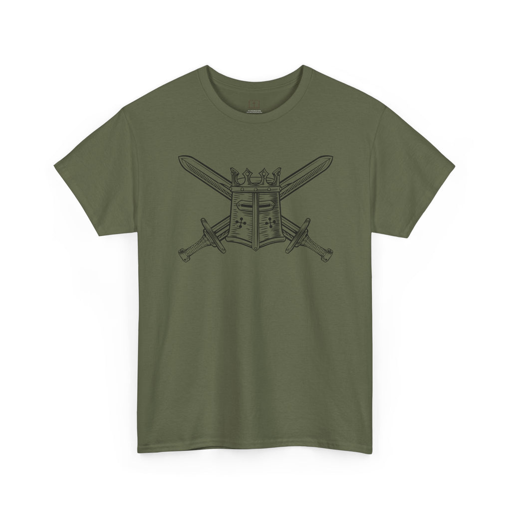 Camiseta Battle Ready para hombre | Camiseta gráfica Faith Warrior | Ropa católica para hombre