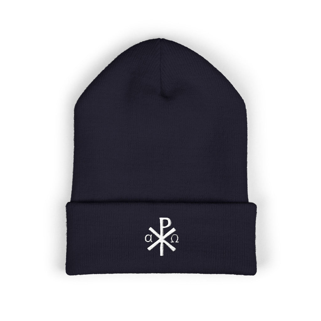 Gorro católico Chi Rho Alpha Omega - Gorro de invierno con cristograma cristiano