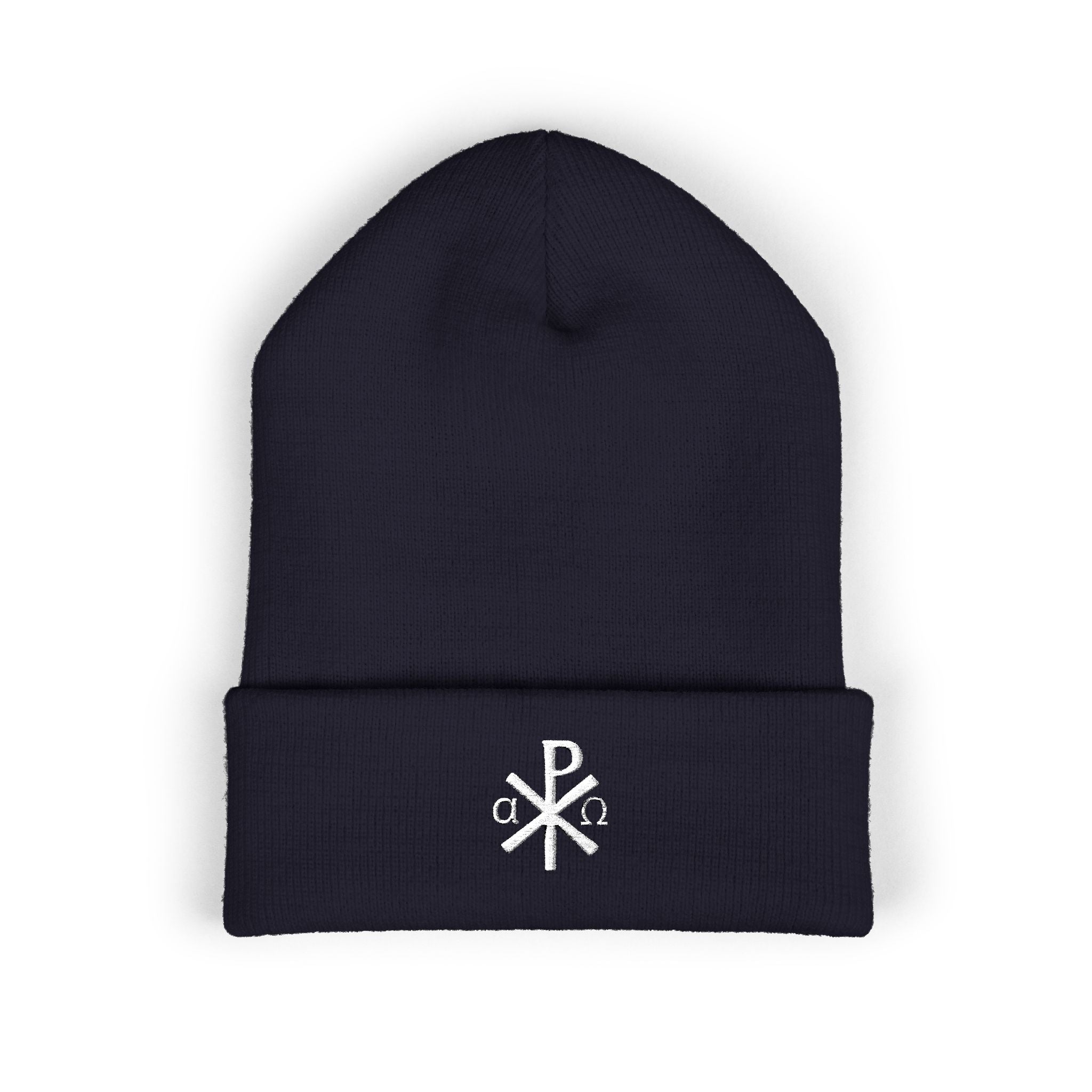 Chi Rho Alpha Omega Catholic Beanie - Christian Christogram Winter Hat