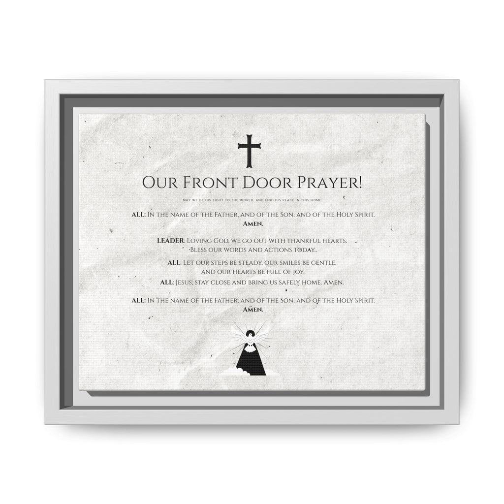 Lienzo mate enmarcado – “Oración desde la puerta de entrada”