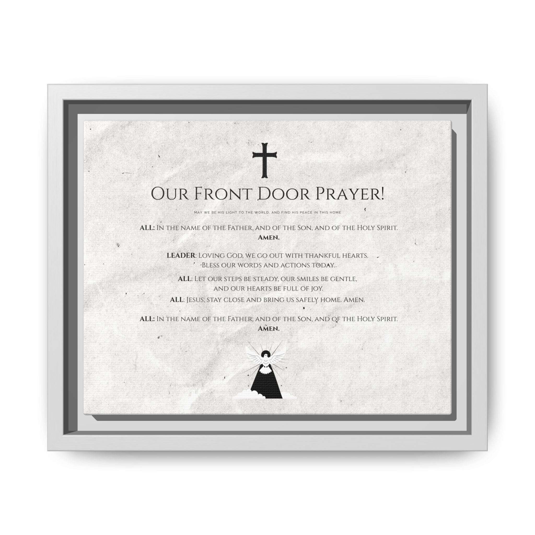 Lienzo mate enmarcado – “Oración desde la puerta de entrada”