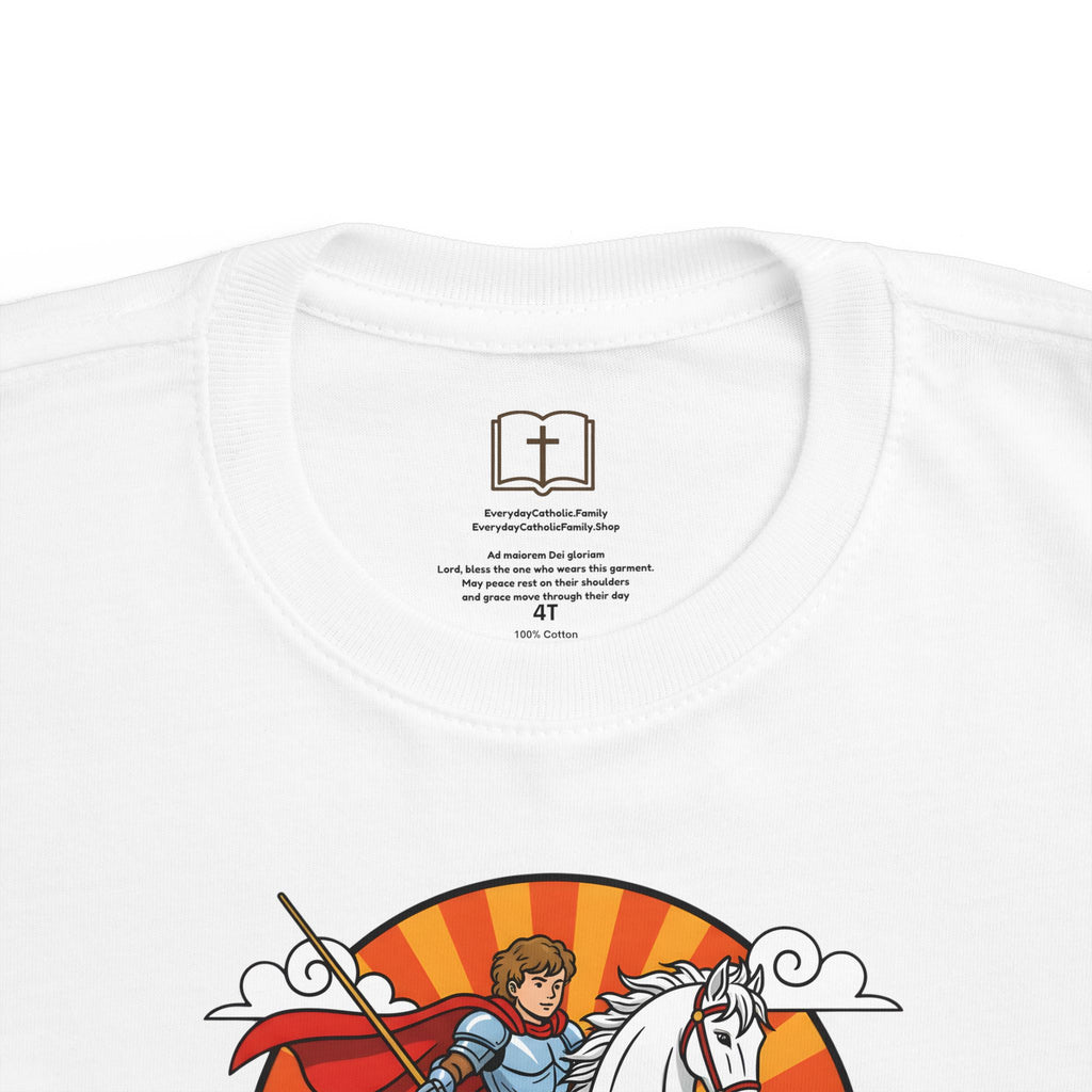Camiseta infantil de San Jorge Cazador de Dragones | Camiseta de aventura inspirada en la fe para niños