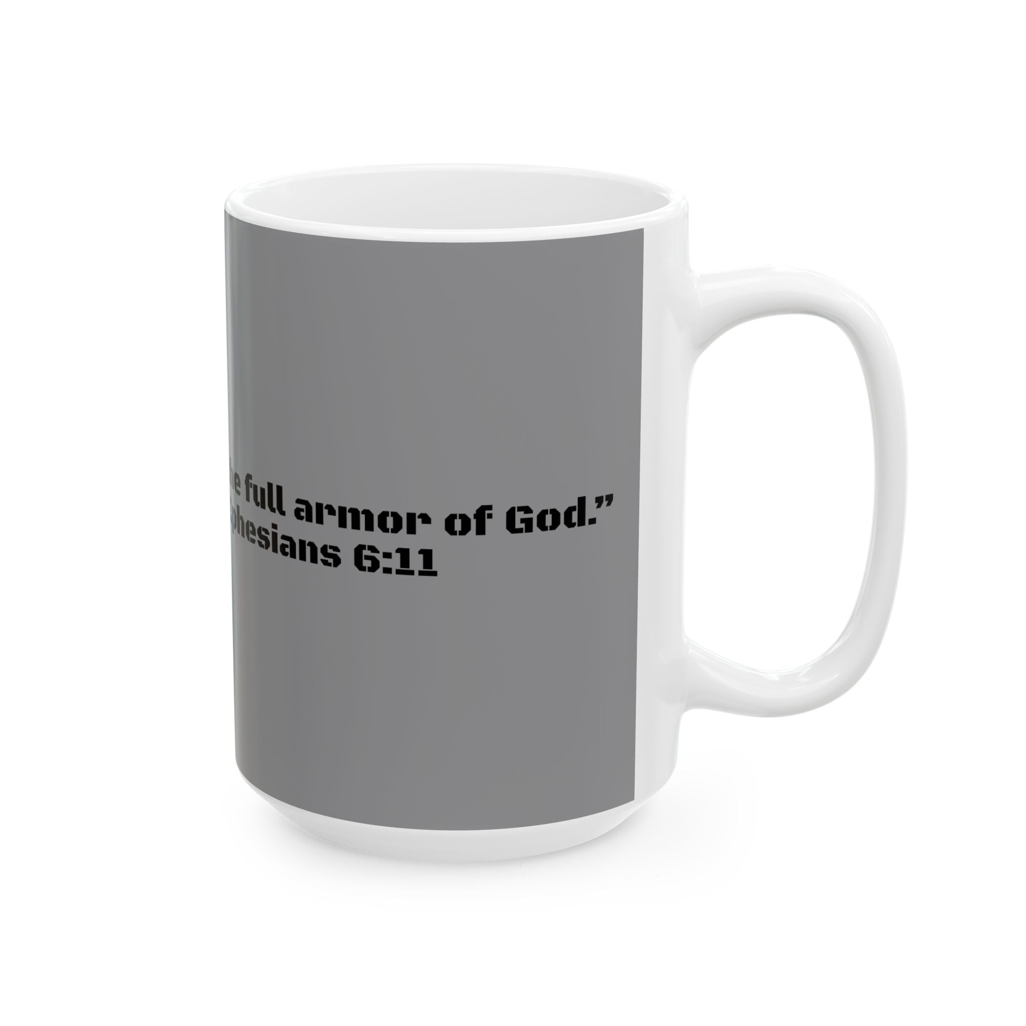 Taza Efesios 6:11 – Edición Armadura de Dios | Taza Guerrero Cristiano para Hombre