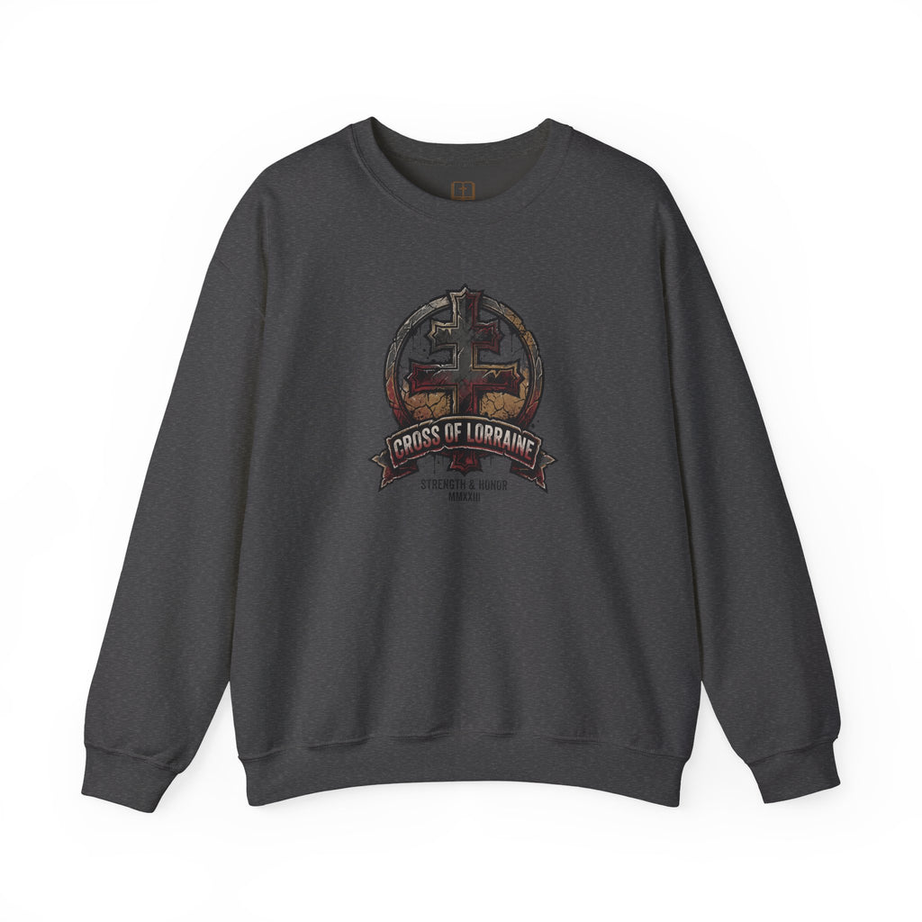 'Cross of Lorraine' Sweatshirt | Catholic Strength and Honor