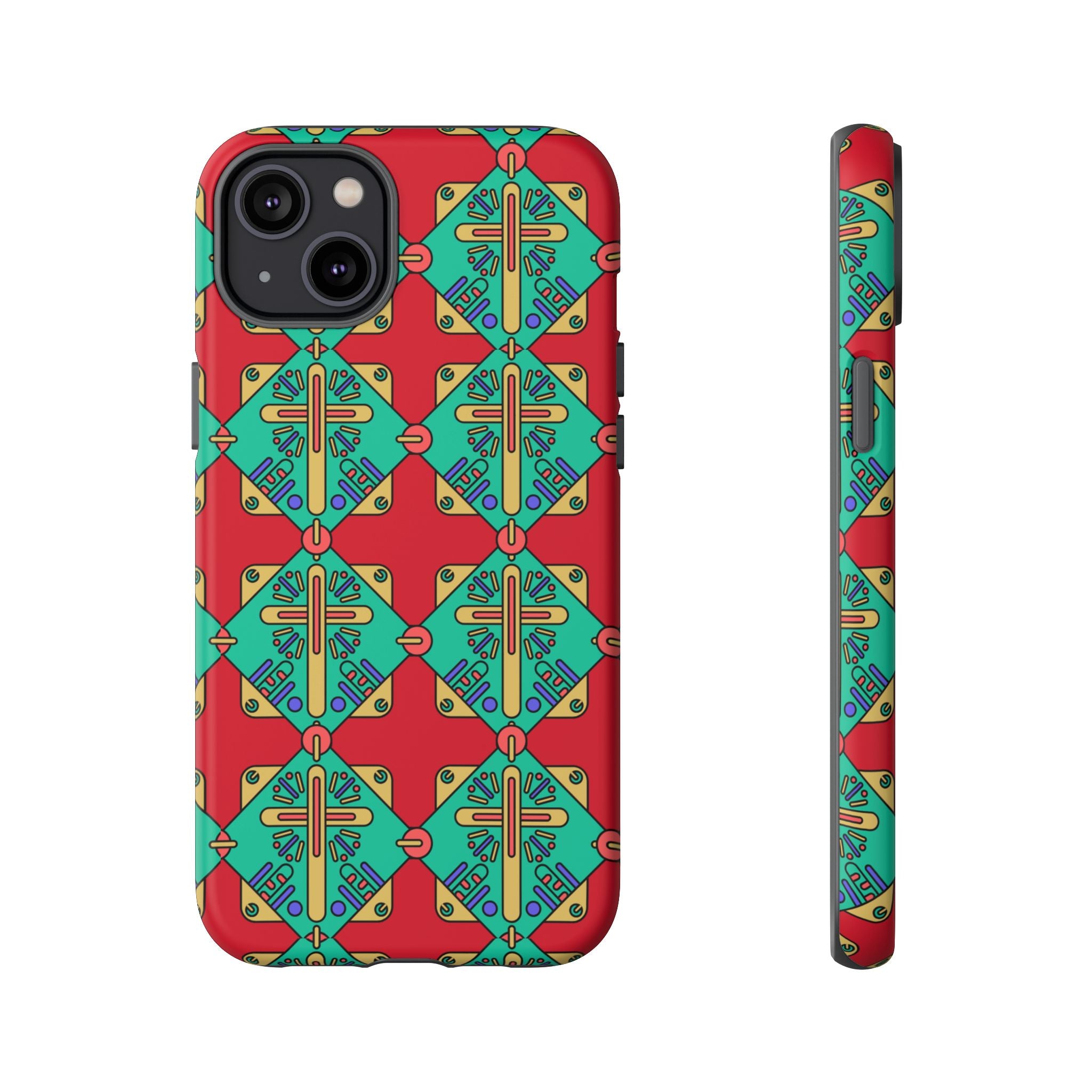 Funda resistente y vibrante para iPhone | Protección artística y colorida | Regalo católico único y elegante accesorio para teléfono