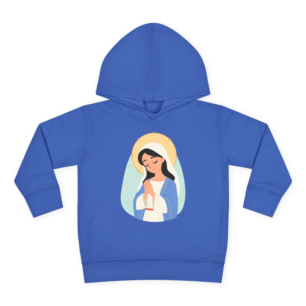Sudadera con capucha para niña con la Virgen María Rezando | Sudadera con capucha inspirada en la fe para niñas | Ropa católica suave y acogedora
