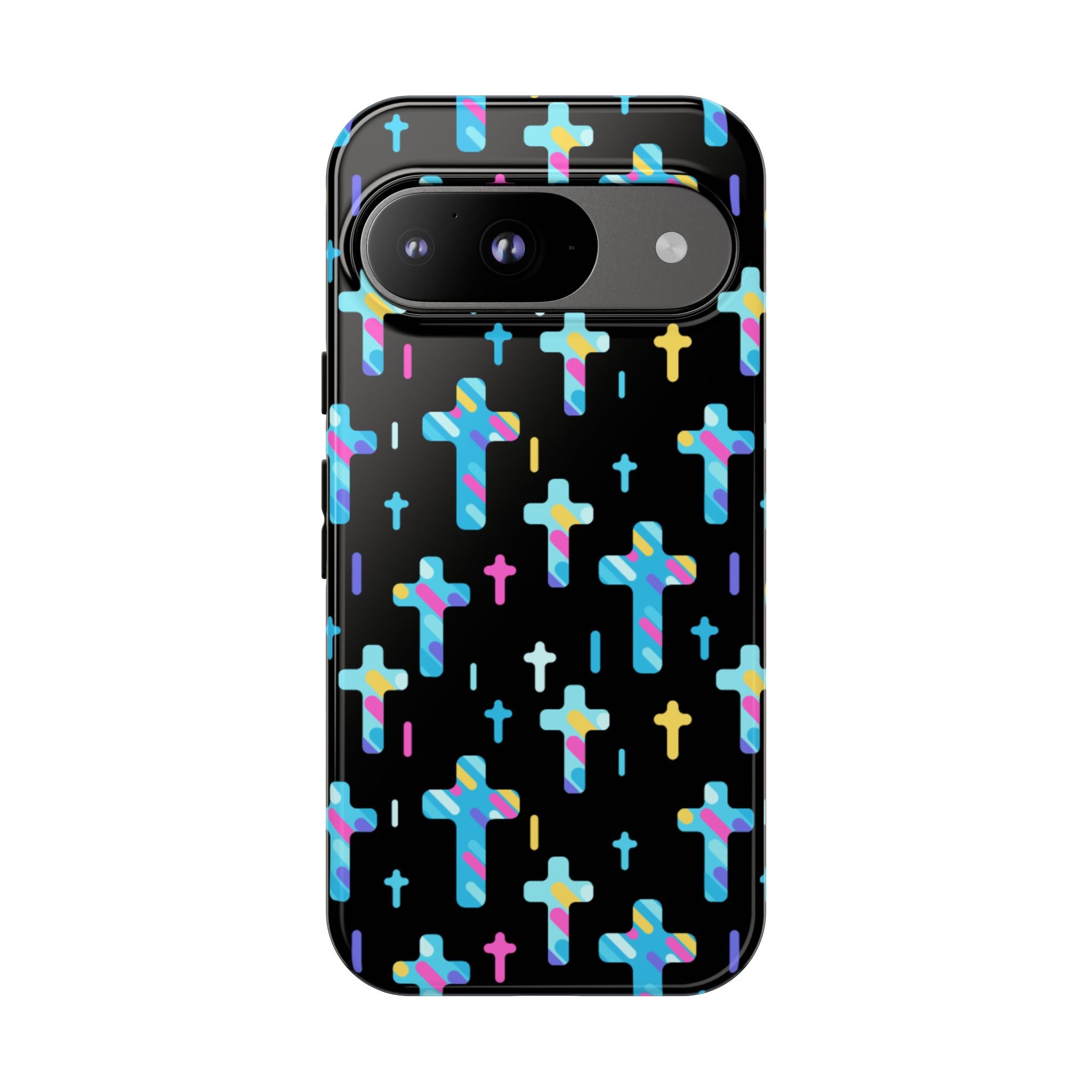 Funda para Google Pixel con cruz colorida | Protección inspirada en la fe | Regalo cristiano y accesorio para el día a día