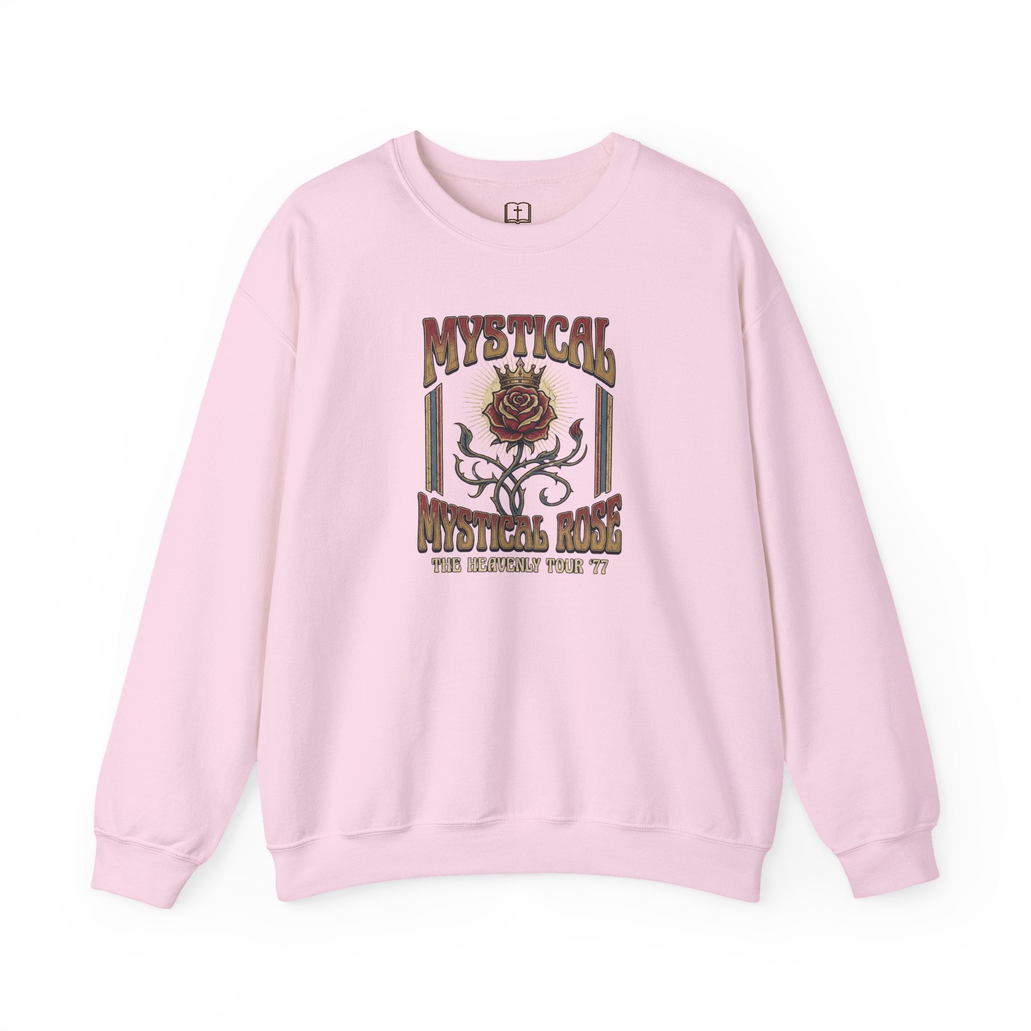 Mystical Rose Vintage Crewneck Sweatshirt | Catholic-Inspired Comfort