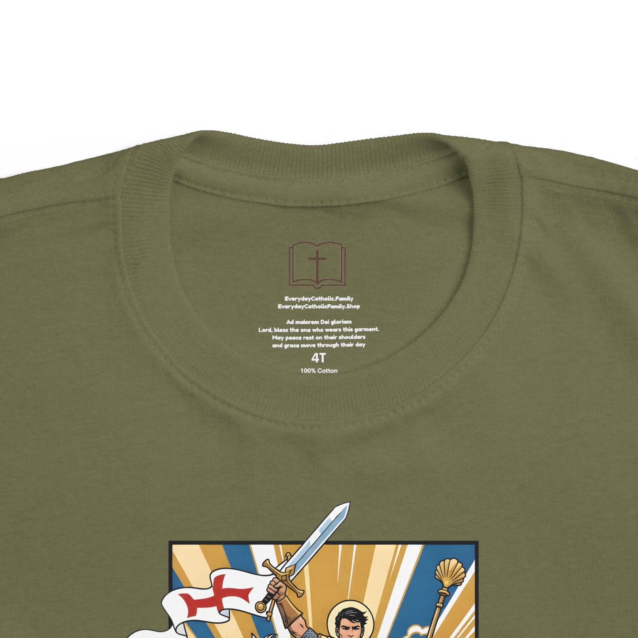 Camiseta infantil de Santiago el Mayor | Camiseta de aventura de Faith's Crusader