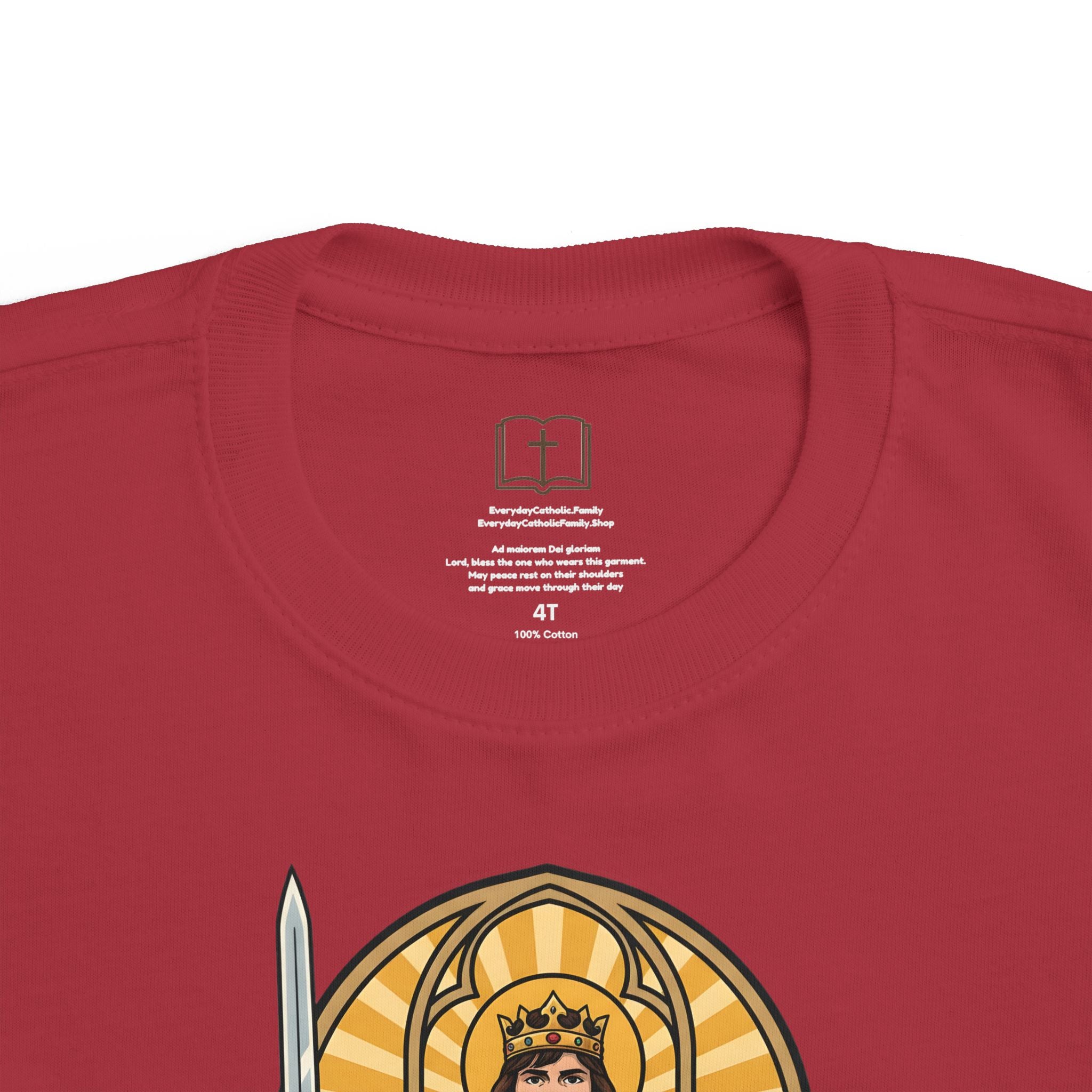 Camiseta de San Luis IX para niño | Camiseta cristiana "Fiel Caballero" para niño