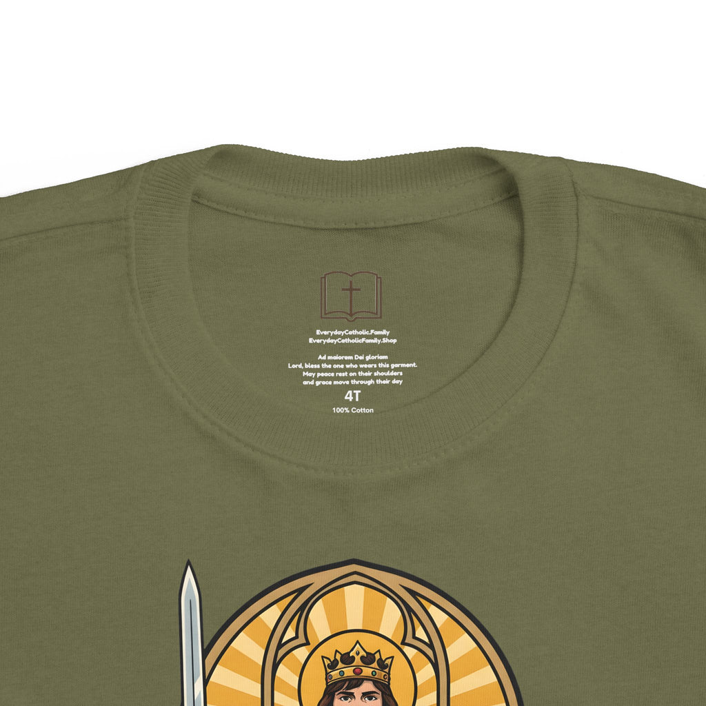 Camiseta de San Luis IX para niño | Camiseta cristiana "Fiel Caballero" para niño