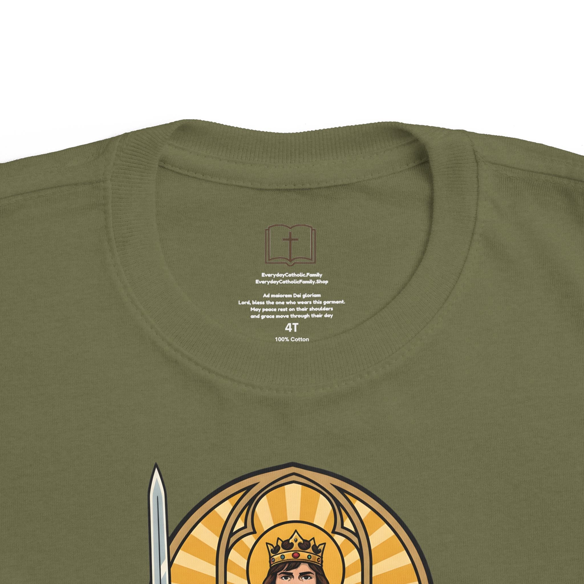 Camiseta de San Luis IX para niño | Camiseta cristiana "Fiel Caballero" para niño