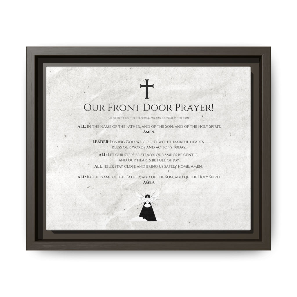 Lienzo mate enmarcado – “Oración desde la puerta de entrada”